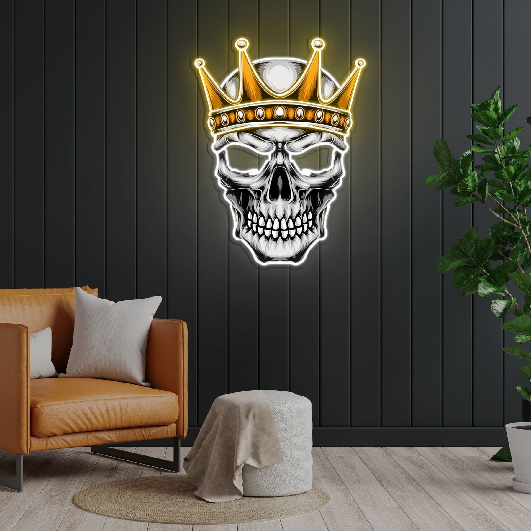 Skull With Crown Led Neon Light