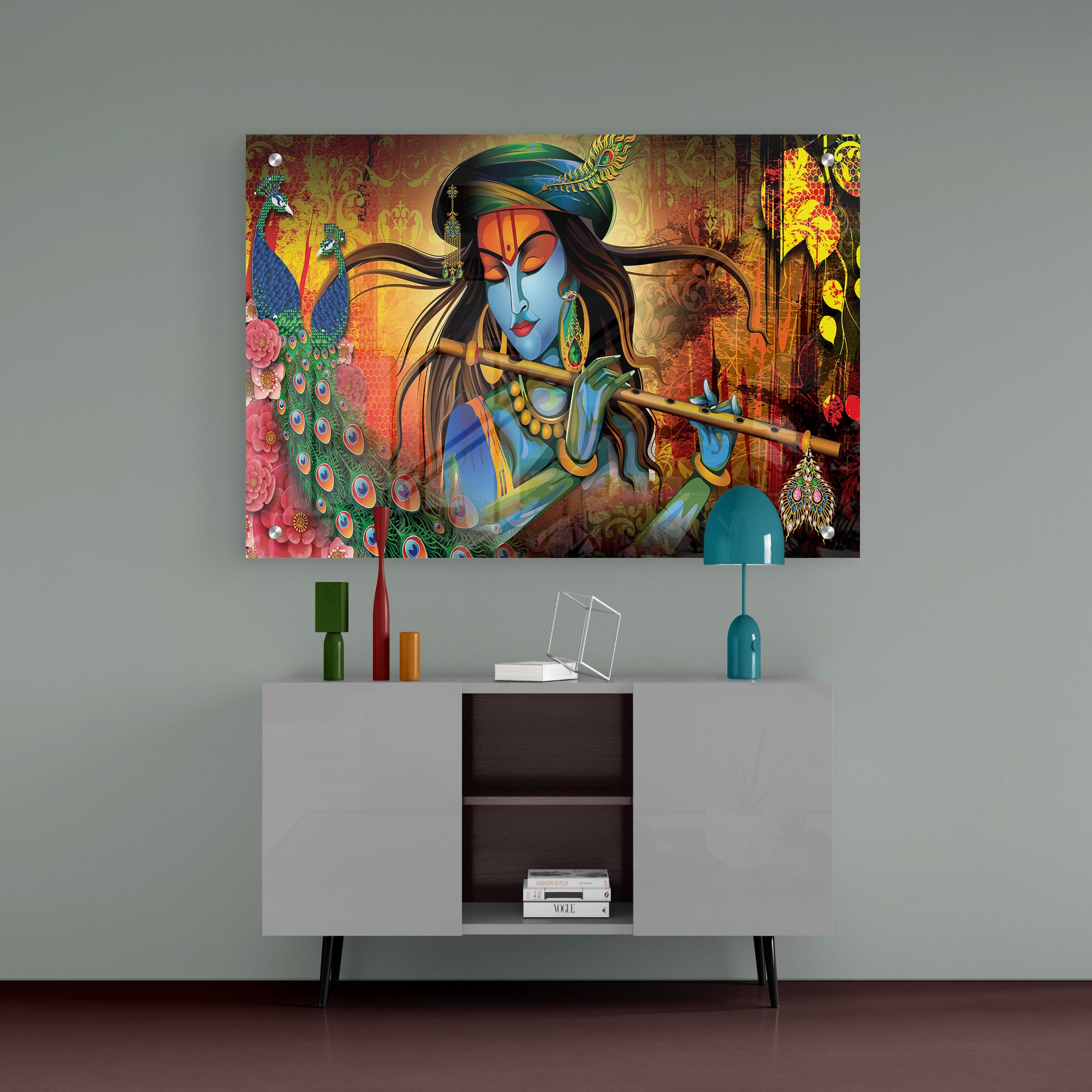 Classic Lord Krishna Premium Morden Art Acrylic Wall Painting