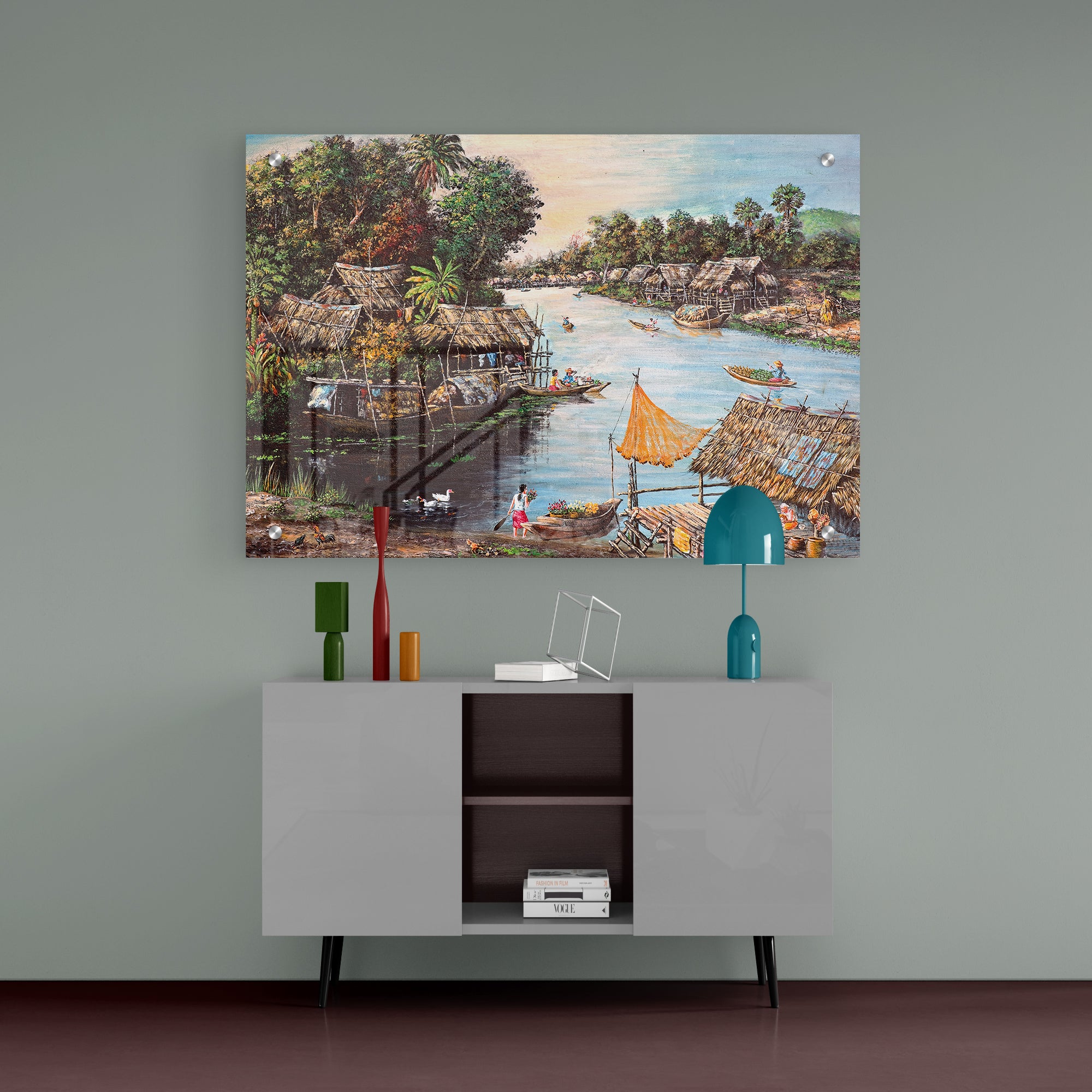 Picture of Waterside Life Acrylic Wall Painting