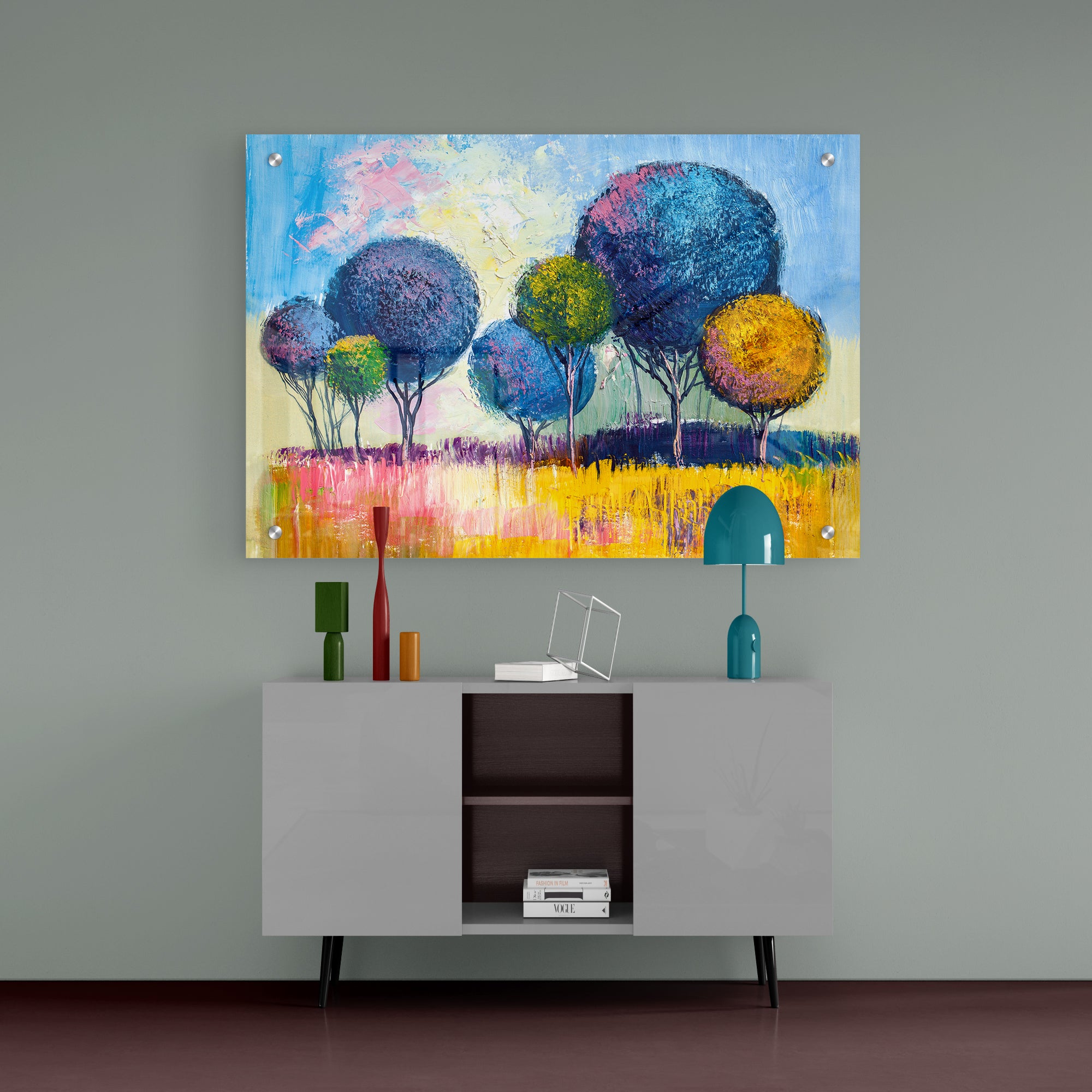 Colorful Artistic Tree Acrylic Wall Painting
