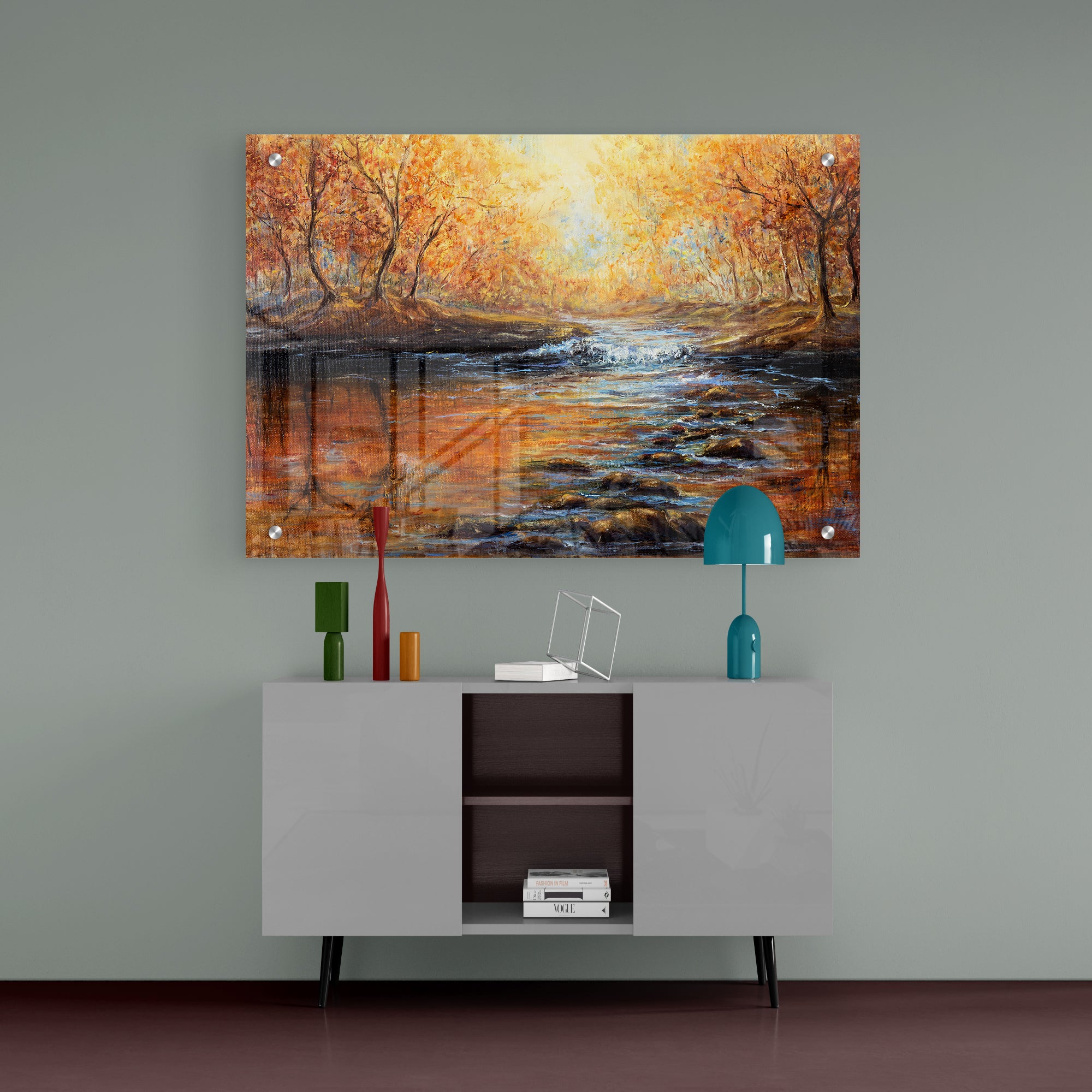 Multicolor Abstract Forest Acrylic Wall Painting