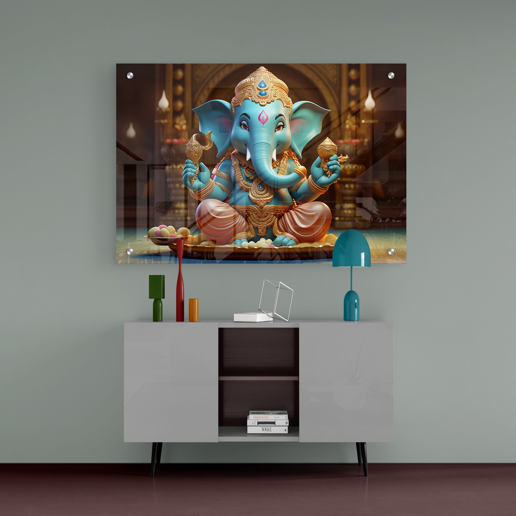 The Seven Colours Ganesha Acrylic Wall Painting