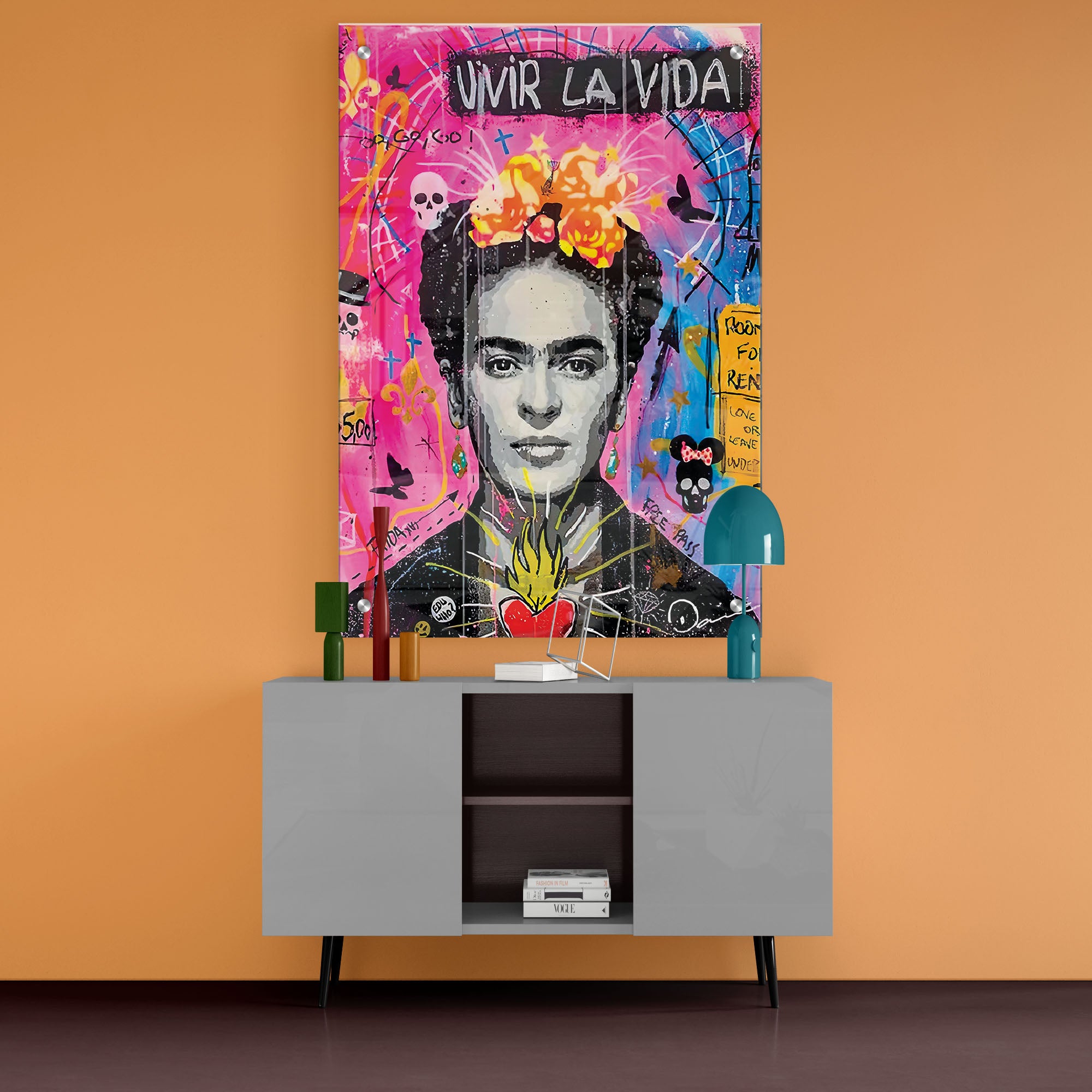 Vivir La Vida Frida Kahlo Acrylic Wall Painting