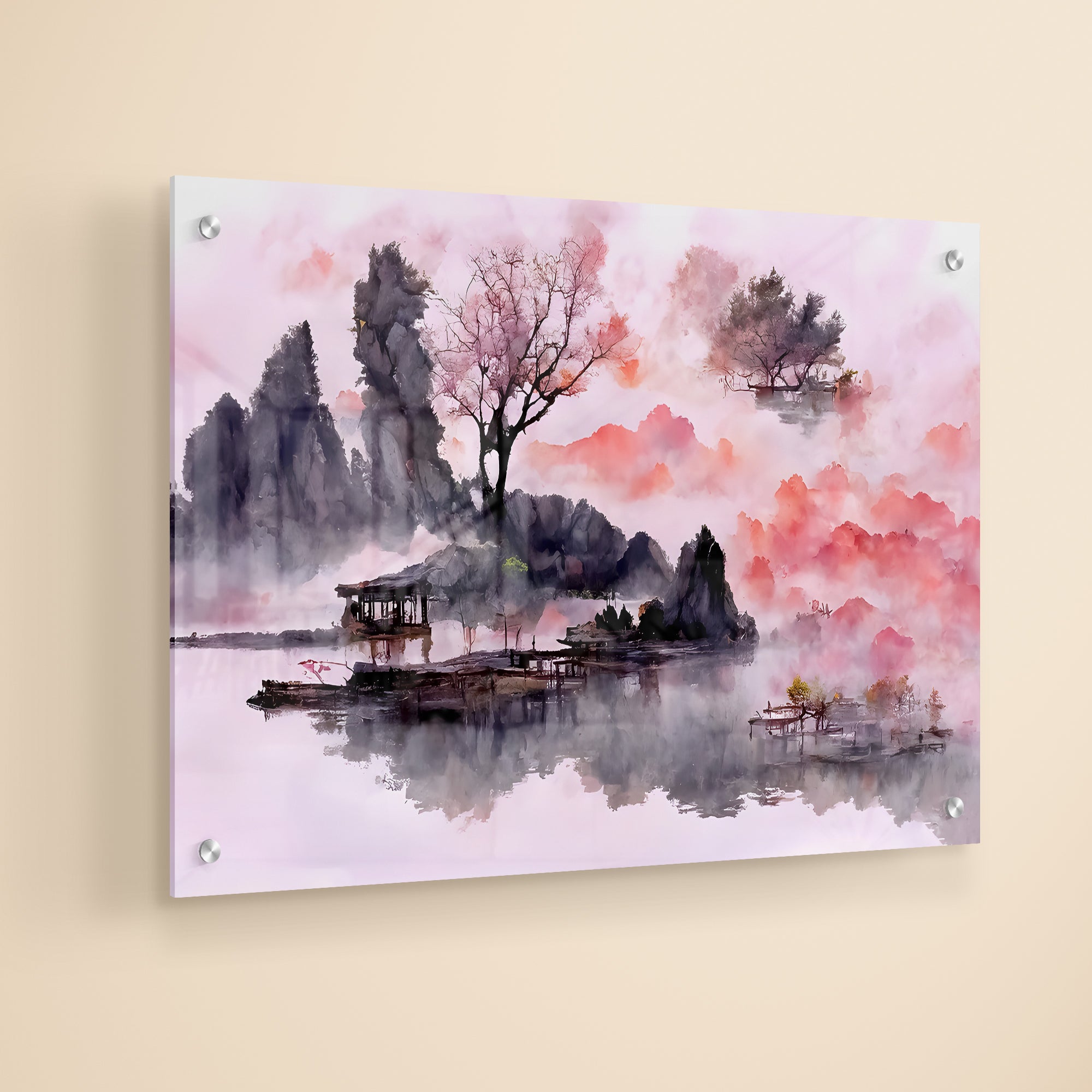 Beautiful Lake View Art Acrylic Painting