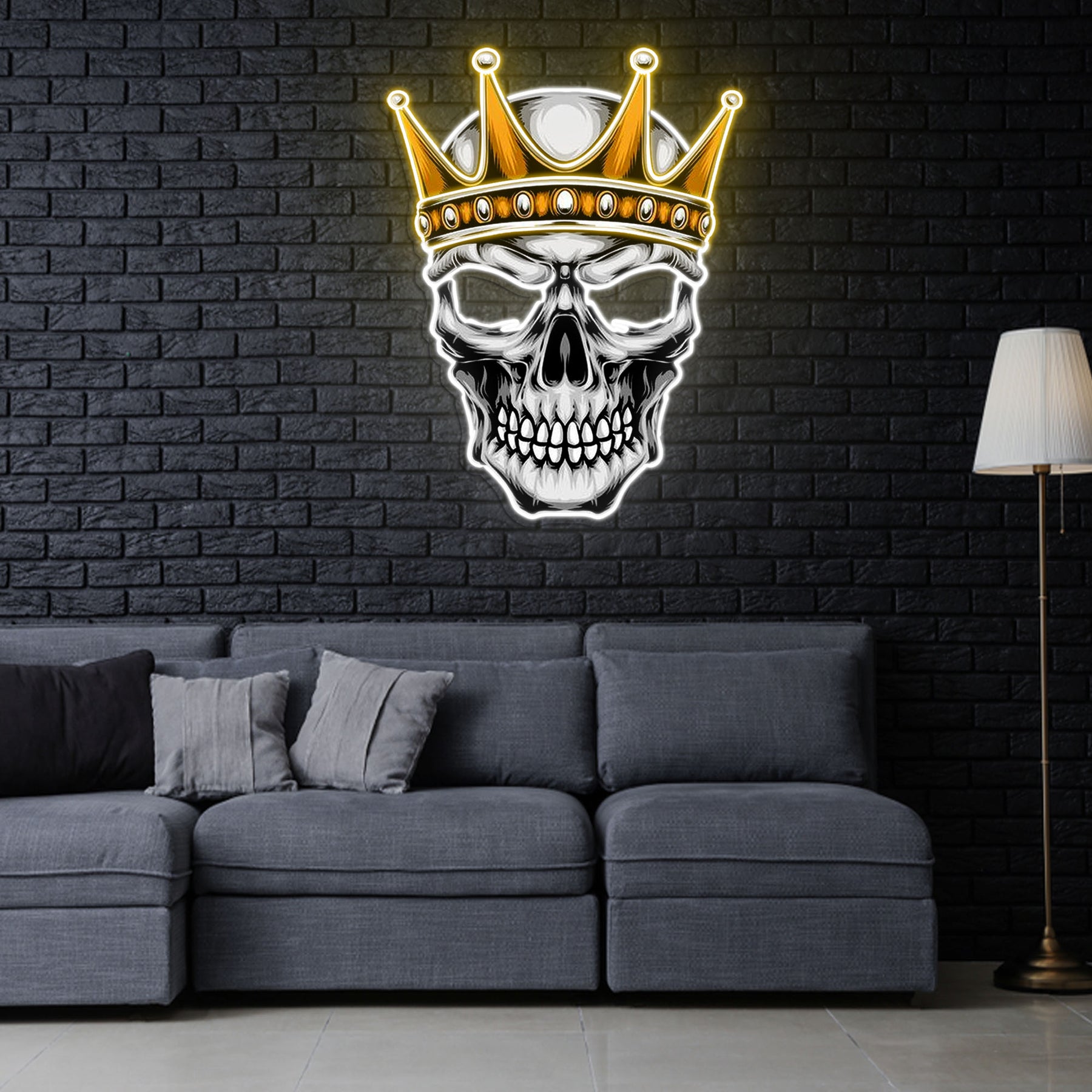 Skull With Crown Led Neon Light