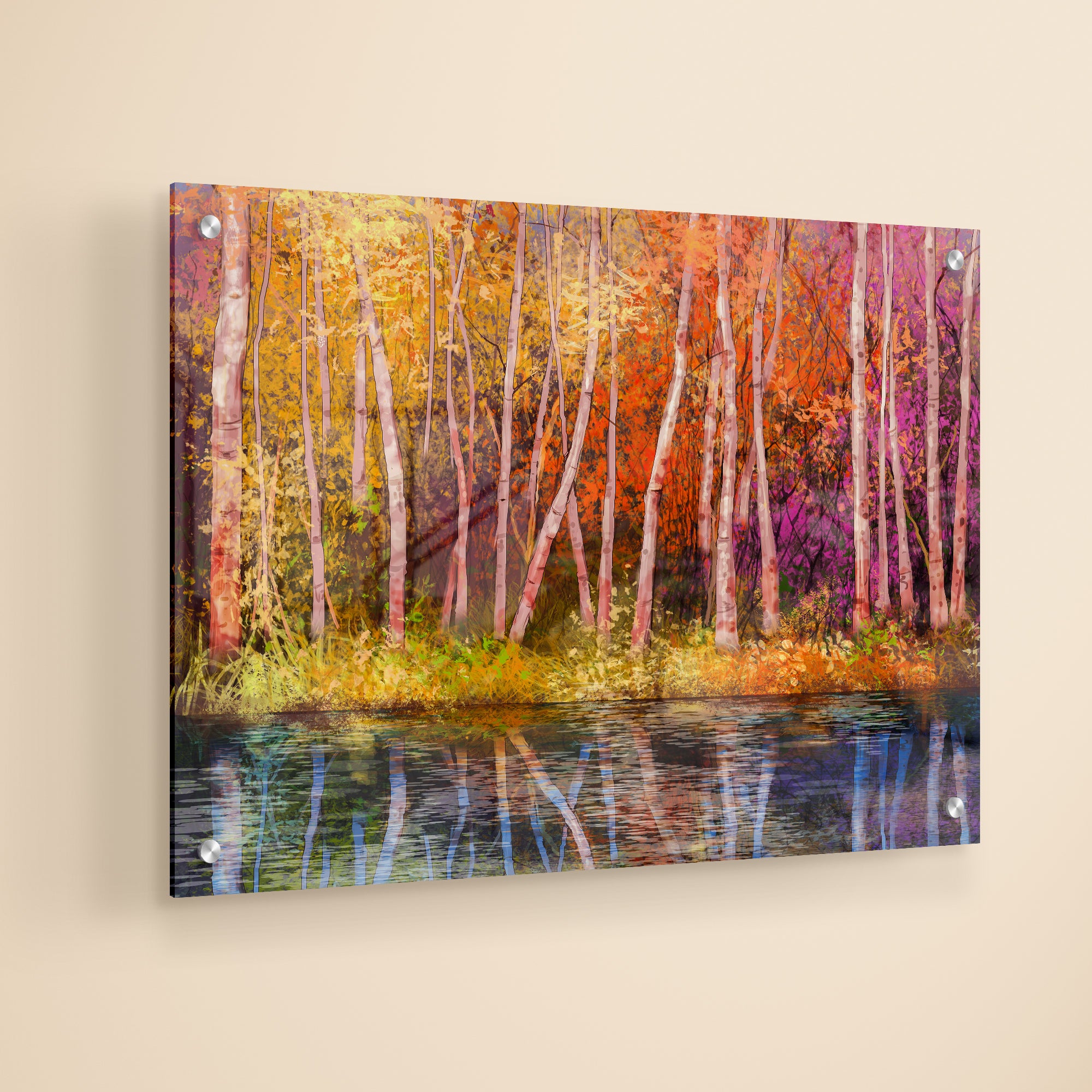 Autumn Forest Acrylic Wall Painting