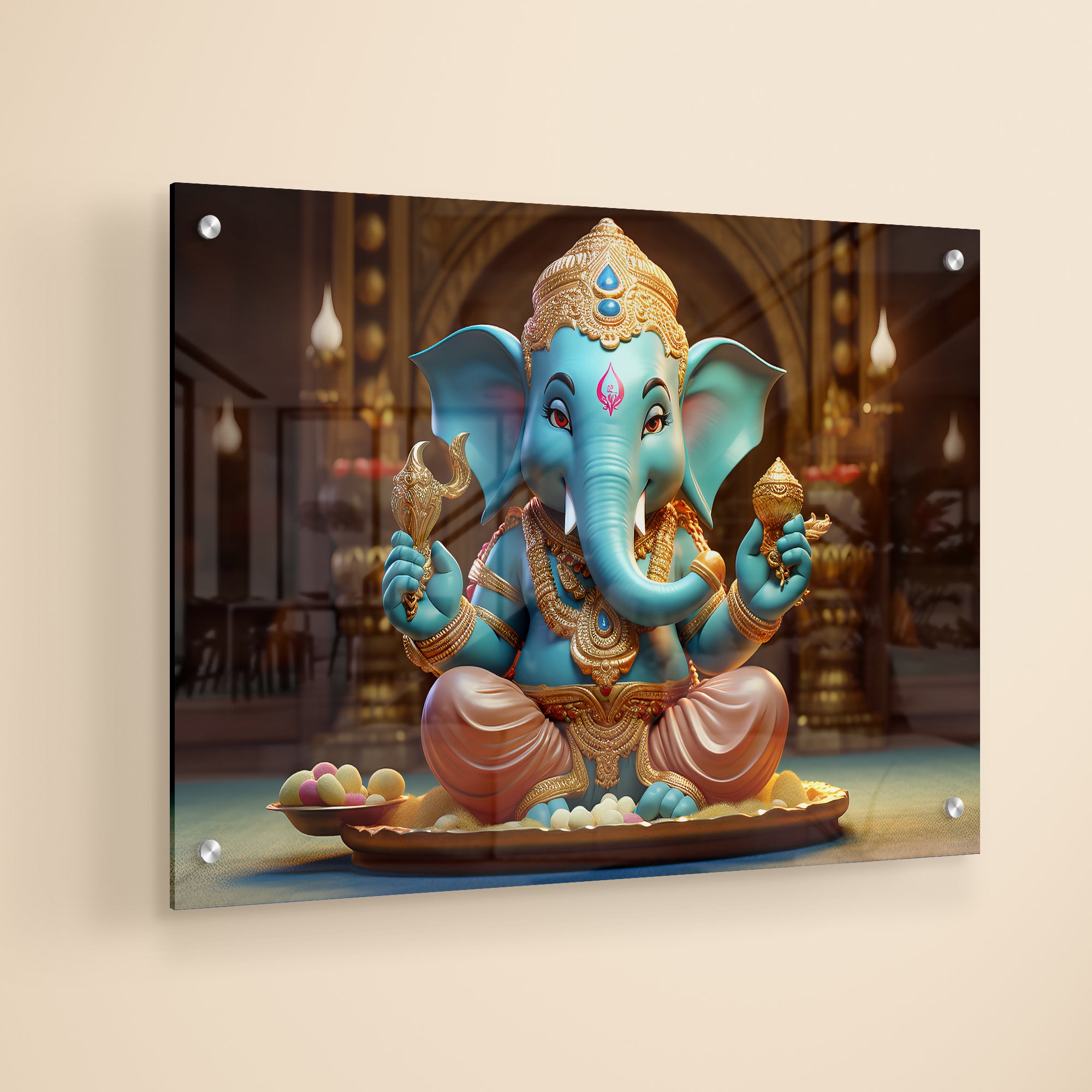 The Seven Colours Ganesha Acrylic Wall Painting