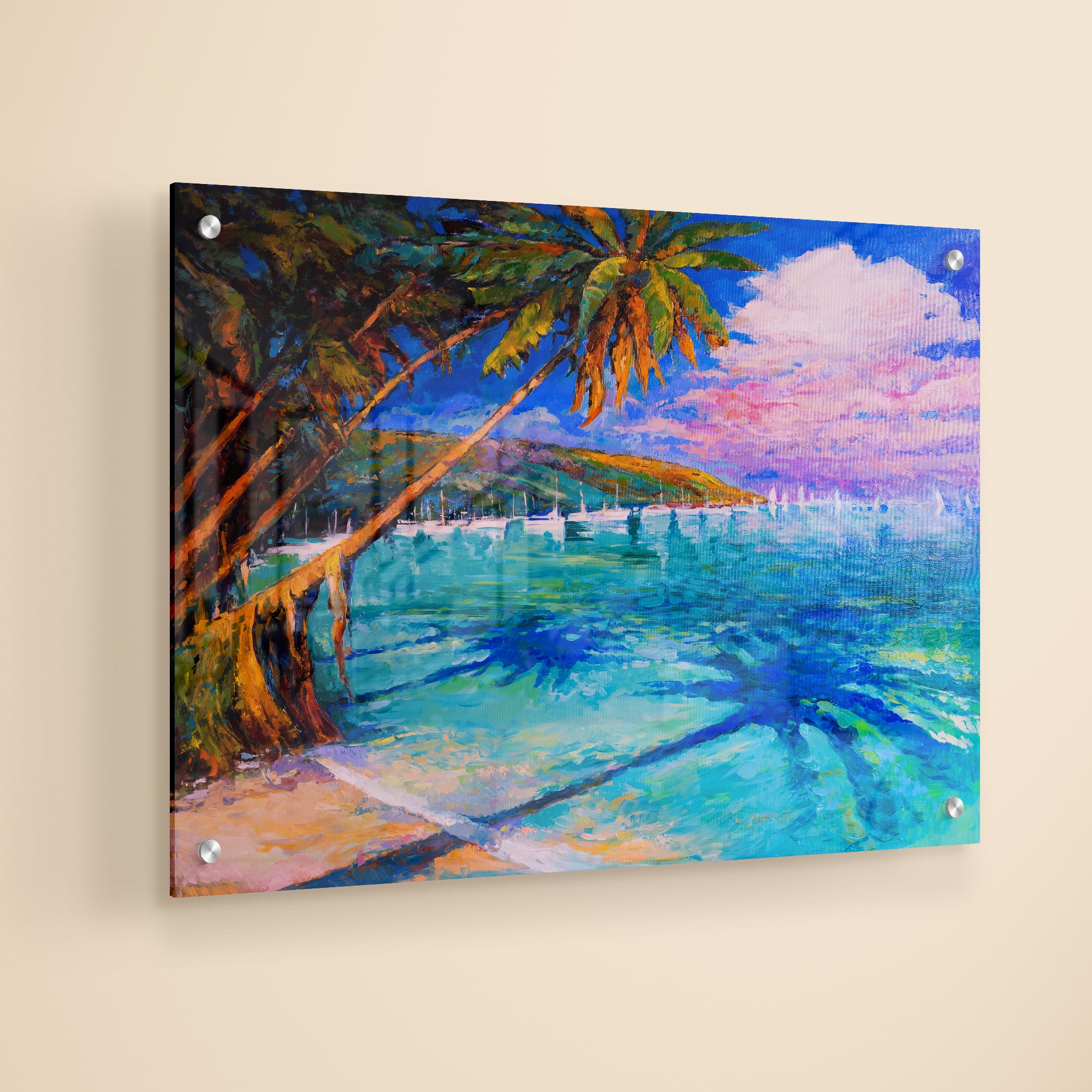 Palm Trees Acrylic Wall Painting