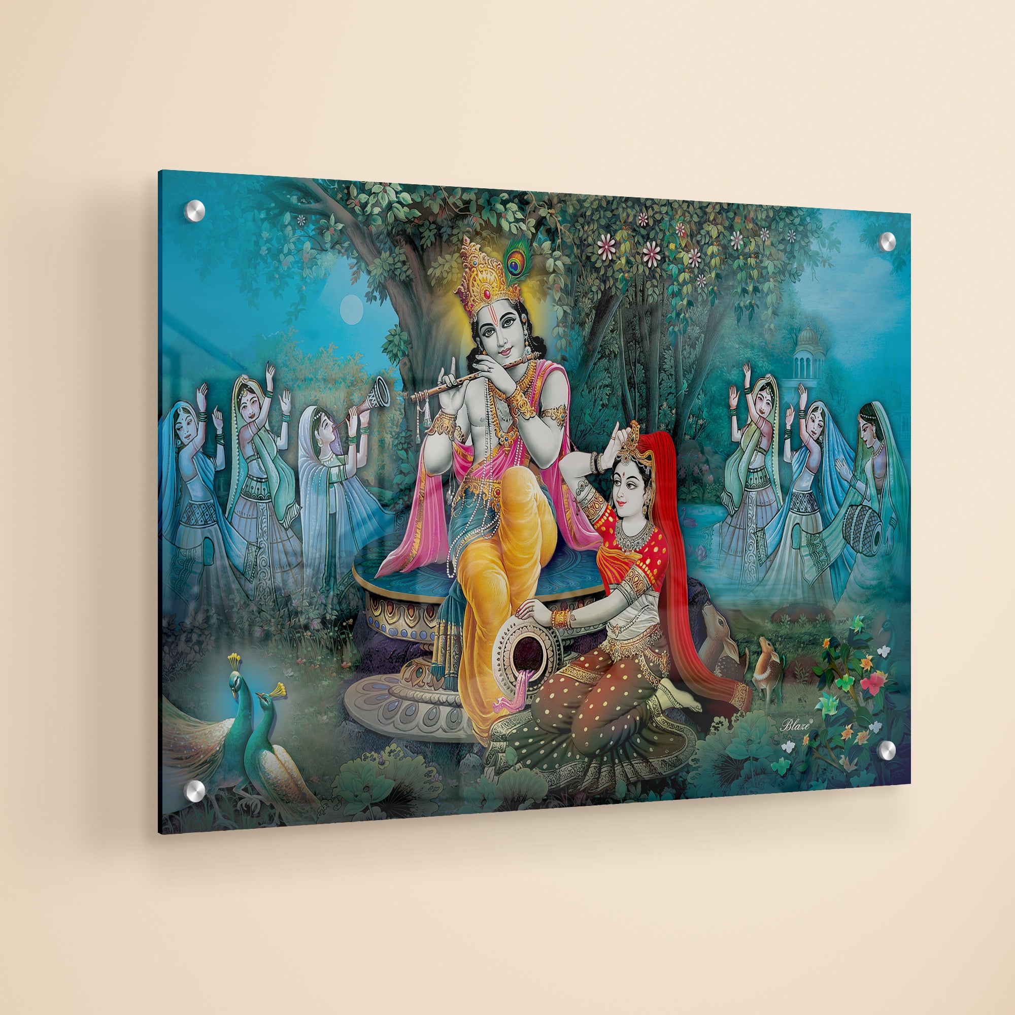 Shri Krishna Raslila Acrylic Wall Painting