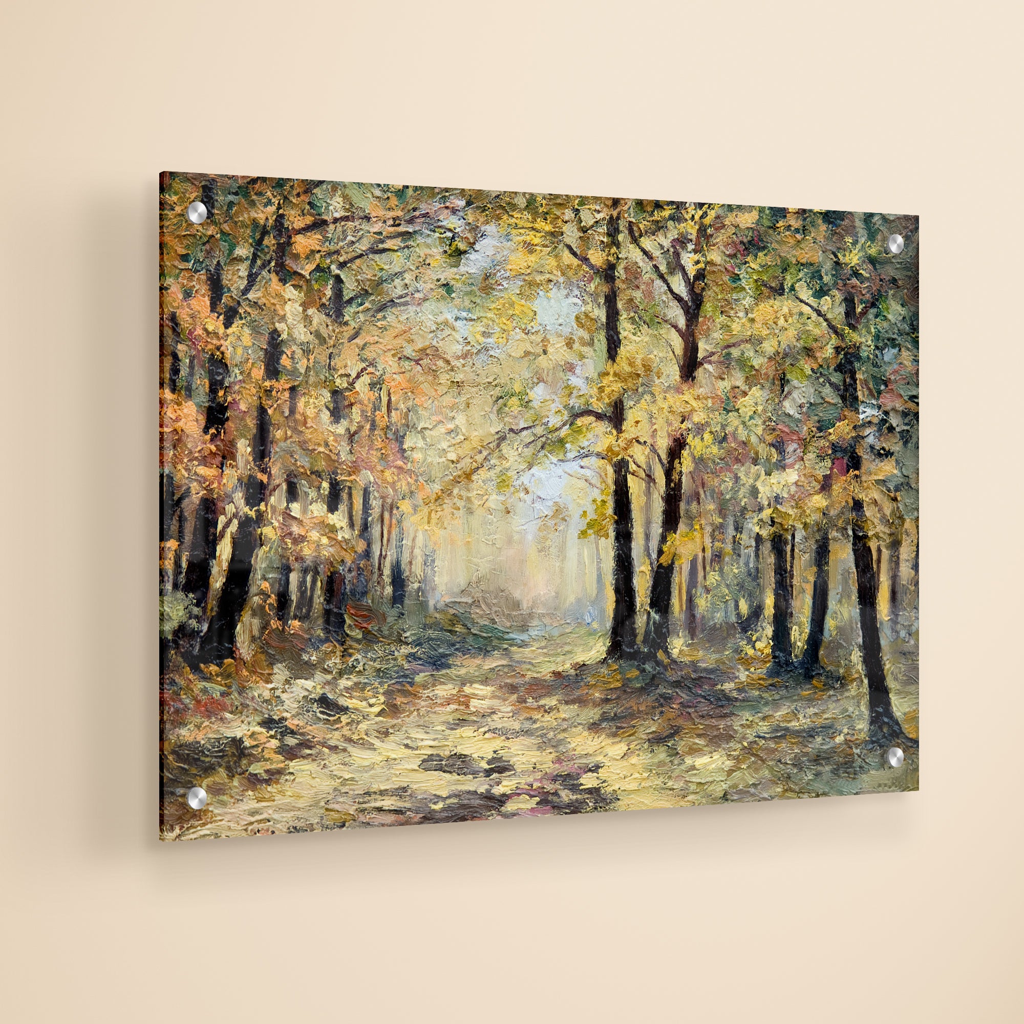 Autumn Forest Abstract Acrylic Wall Painting