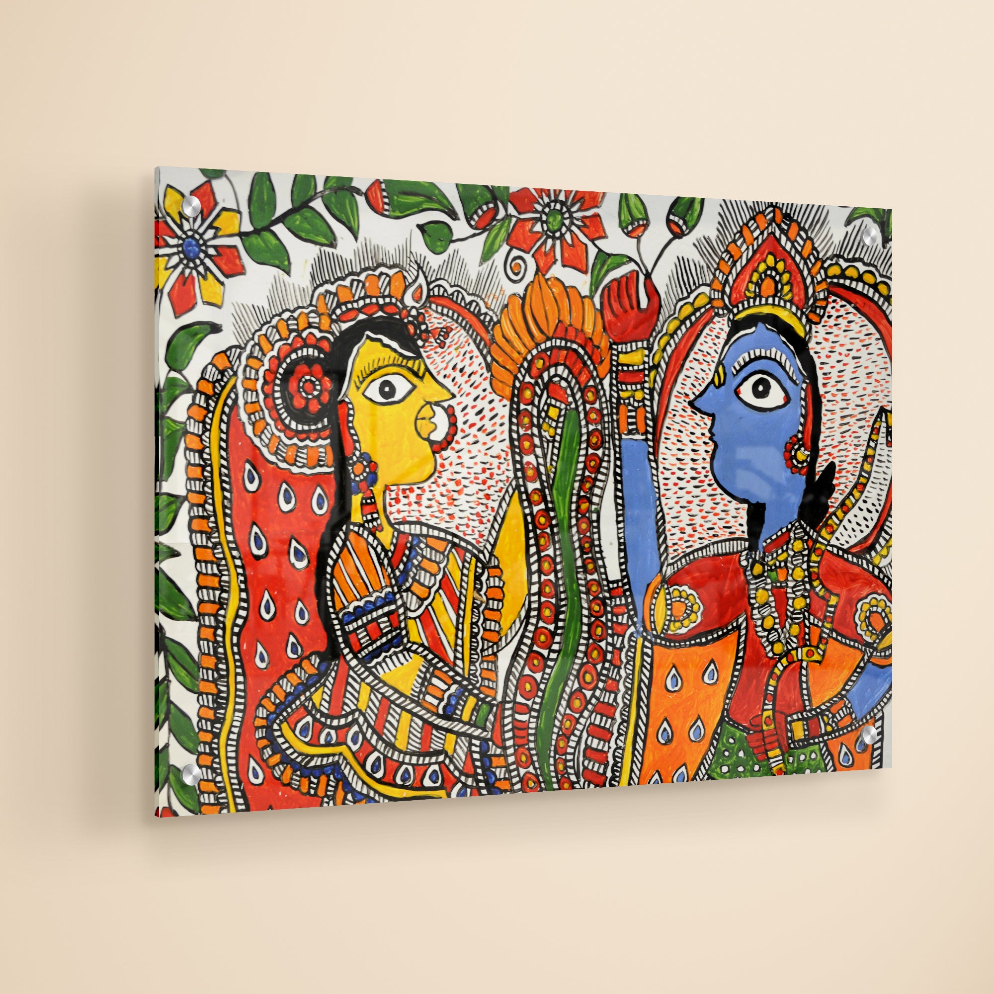 God Radha Krishna Acrylic Wall Painting