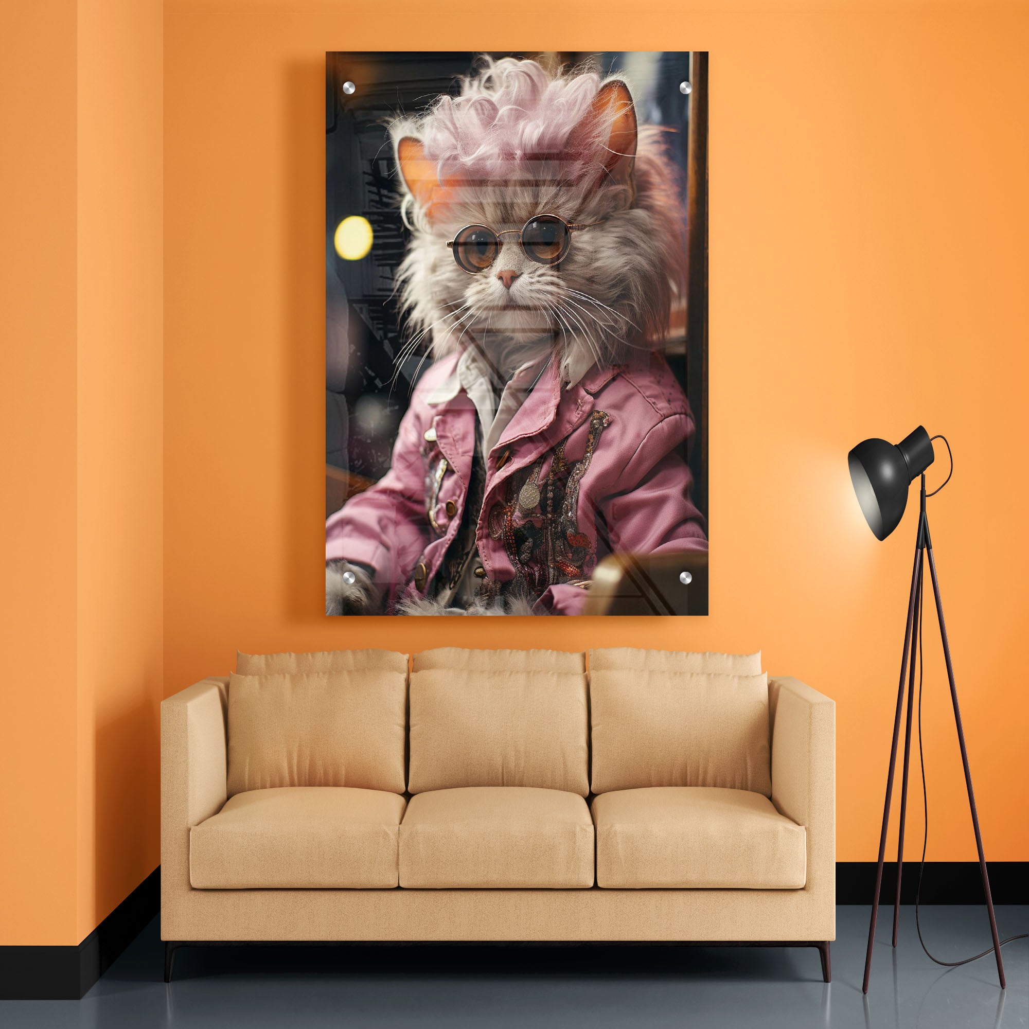 Cute Cat Acrylic Wall Painting