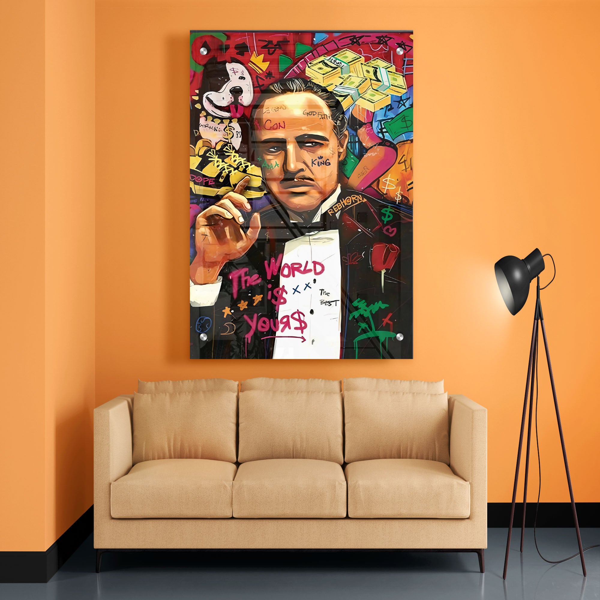 The World is Yours Vito Corleone Acrylic Wall Painting
