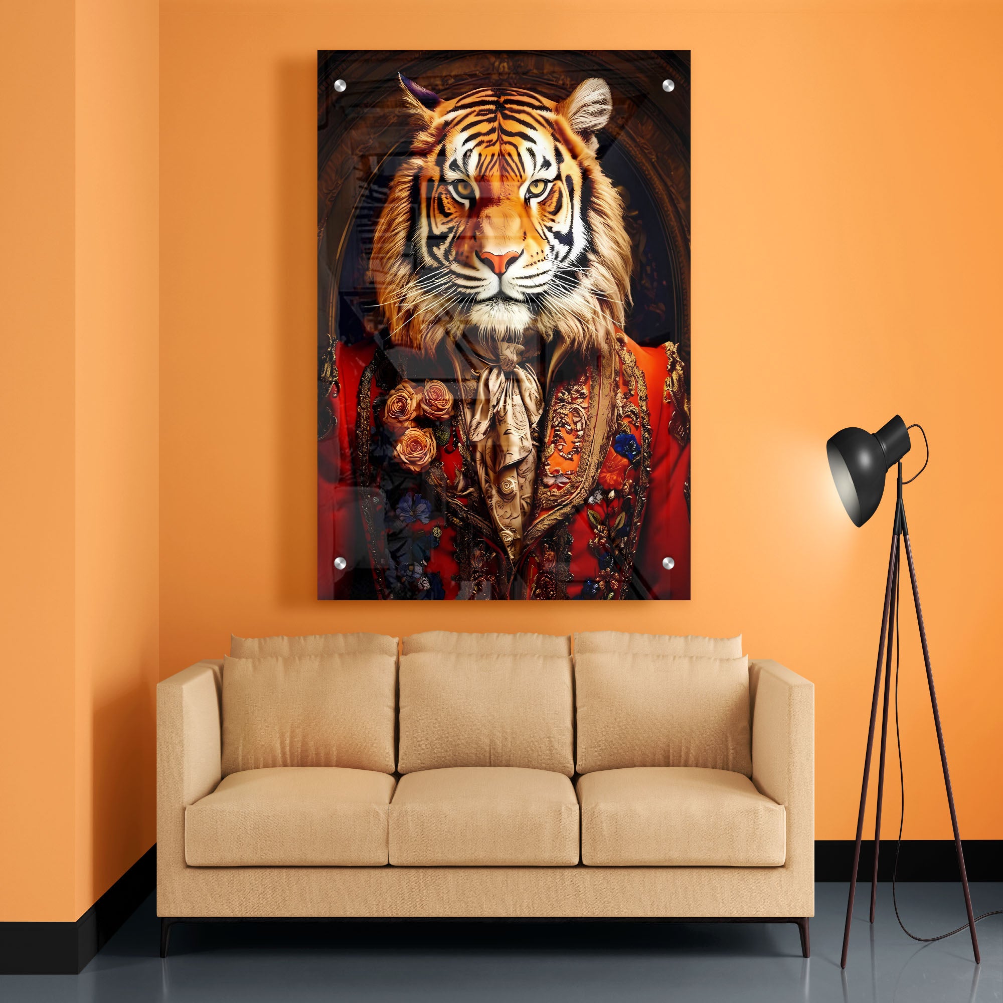 Tiger Royal Renaissance Acrylic Wall Painting