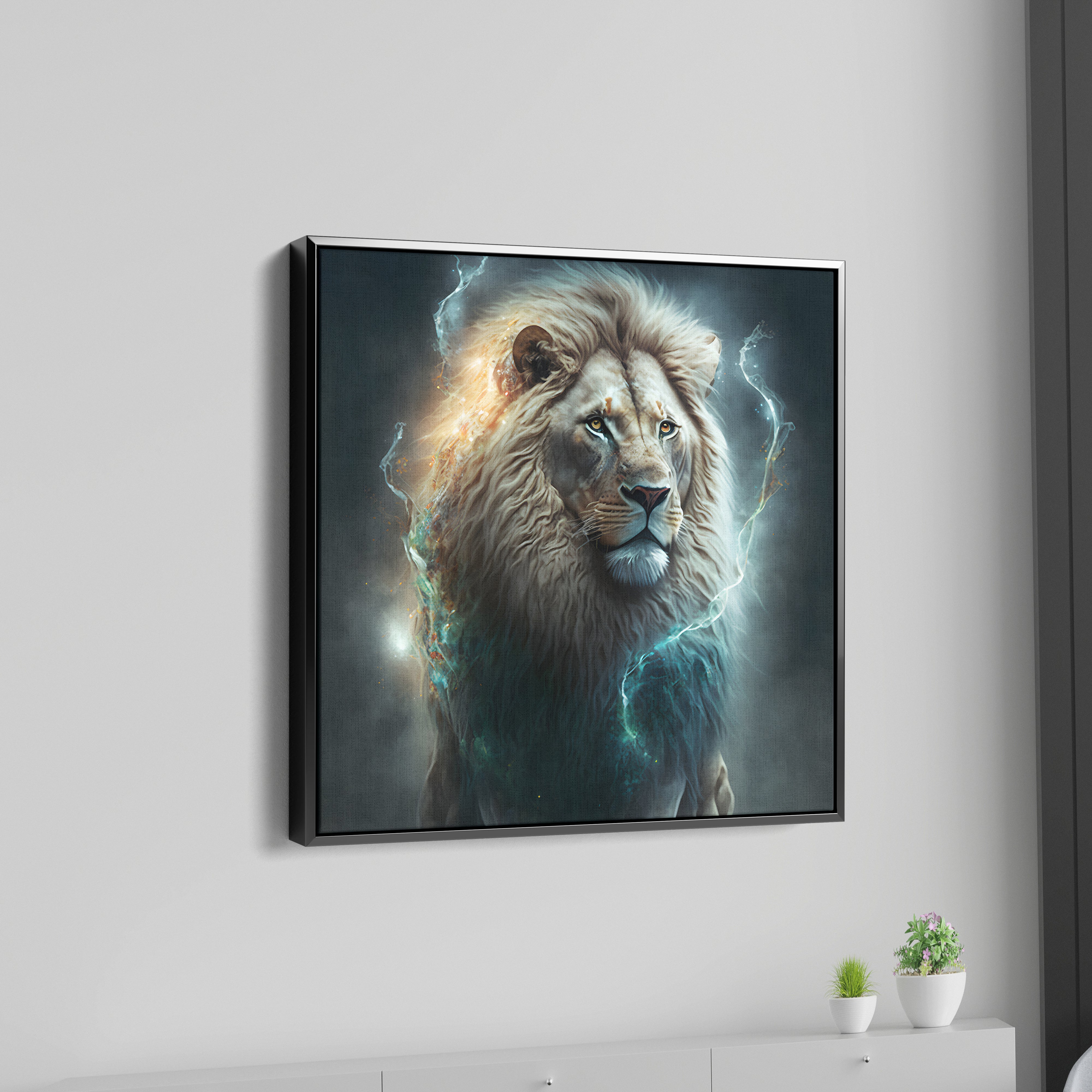 Thunder Lion King Canvas Wall Painting