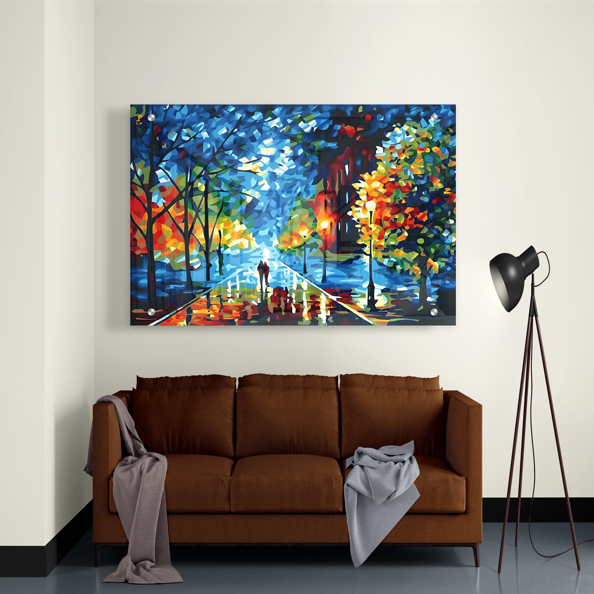 Beautiful Scenery of Couple Dating Unique Design Acrylic Painting