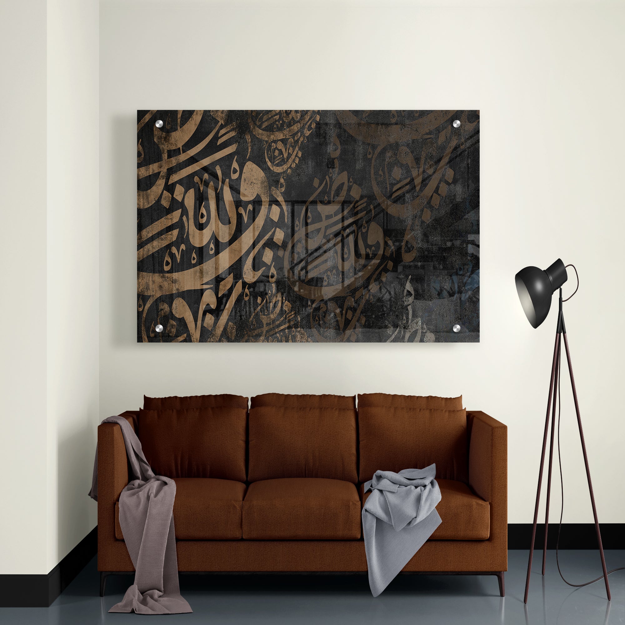 Islamic Golden Black Acrylic Wall Painting