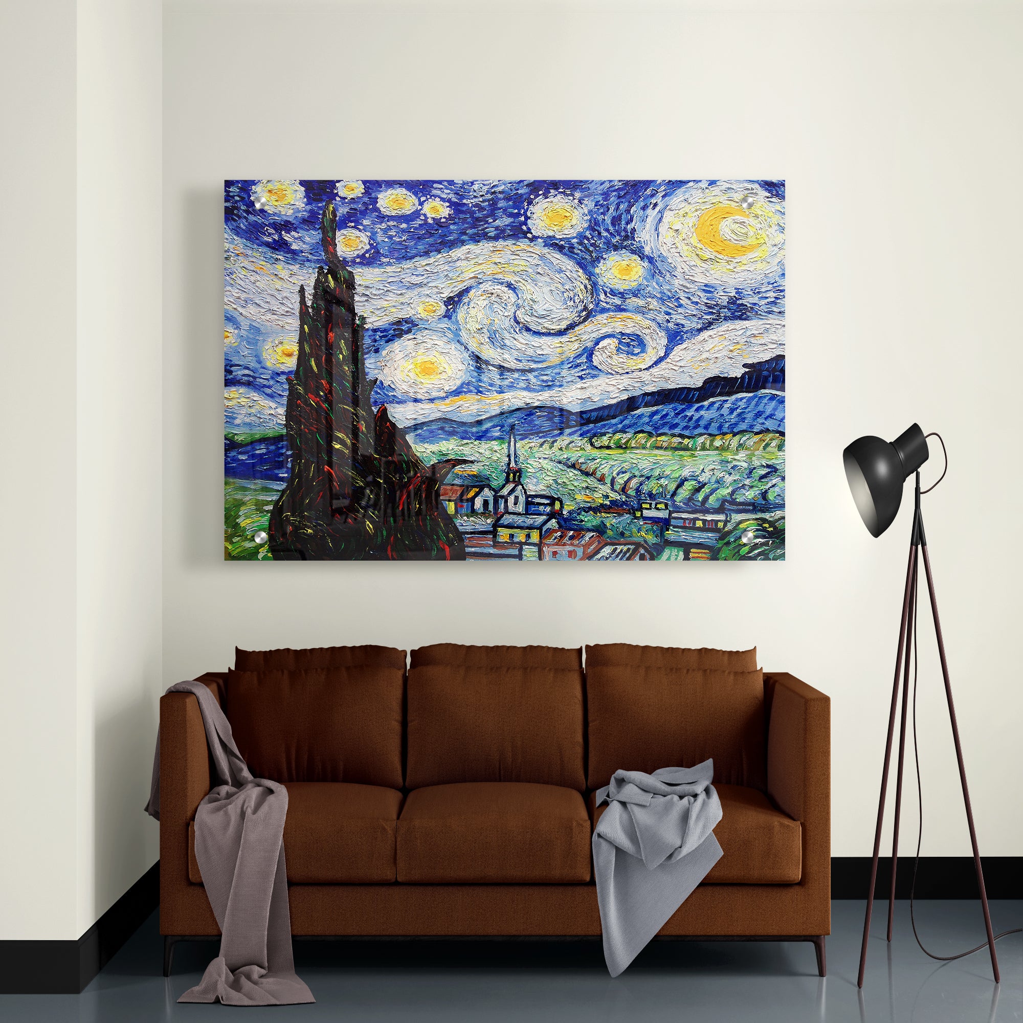Starry Night Acrylic Wall Painting