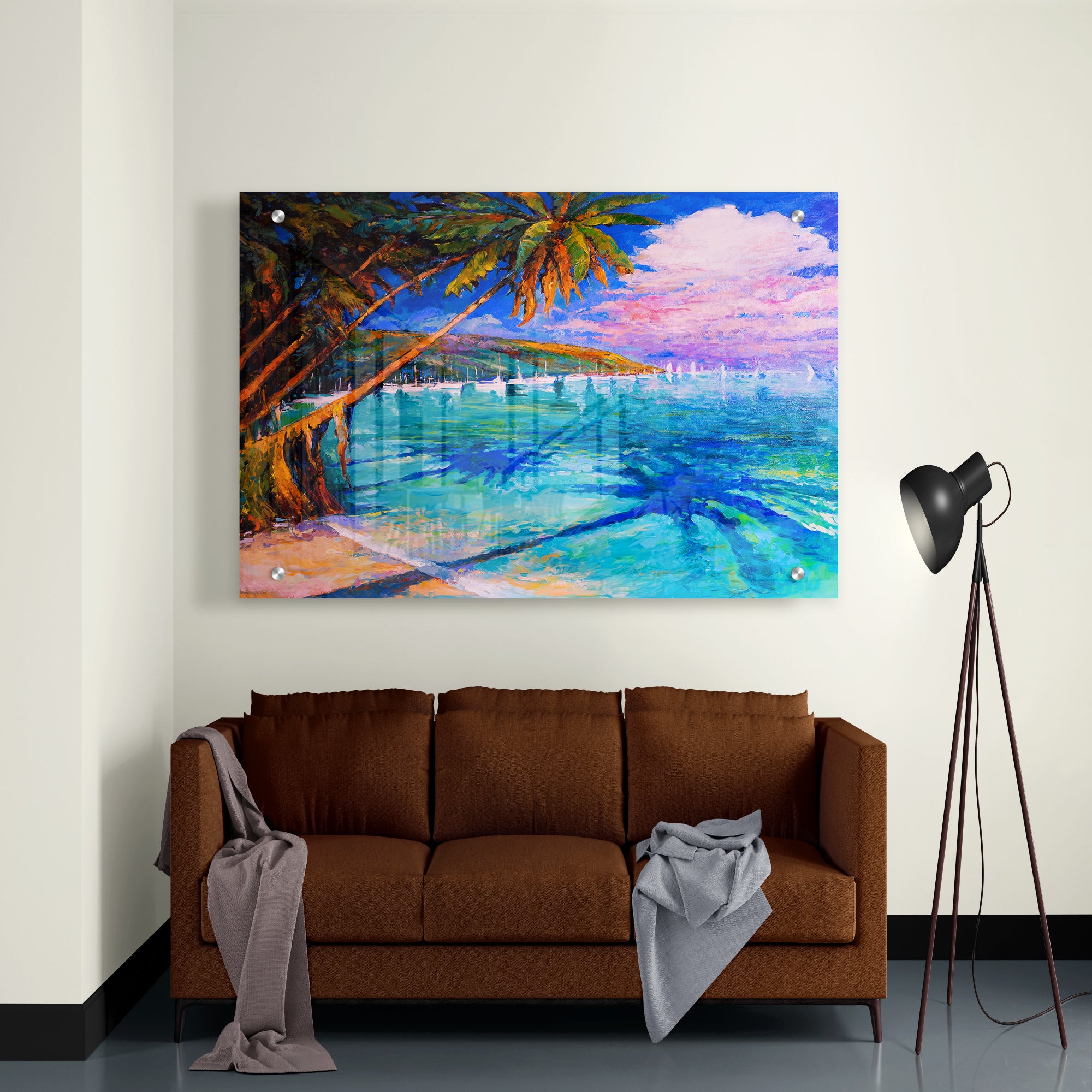 Palm Trees Acrylic Wall Painting