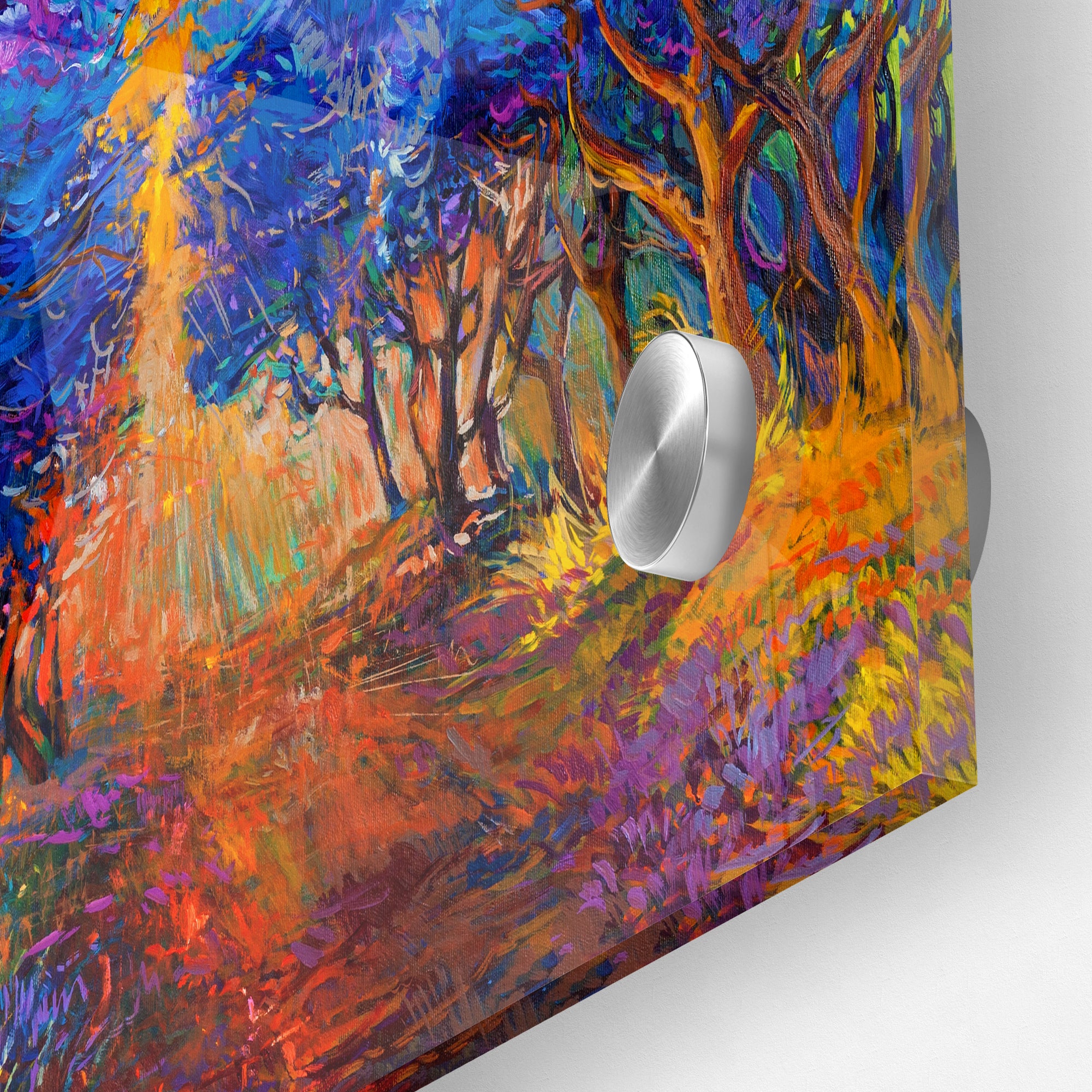 Blue Autumn Forest Acrylic Wall Painting