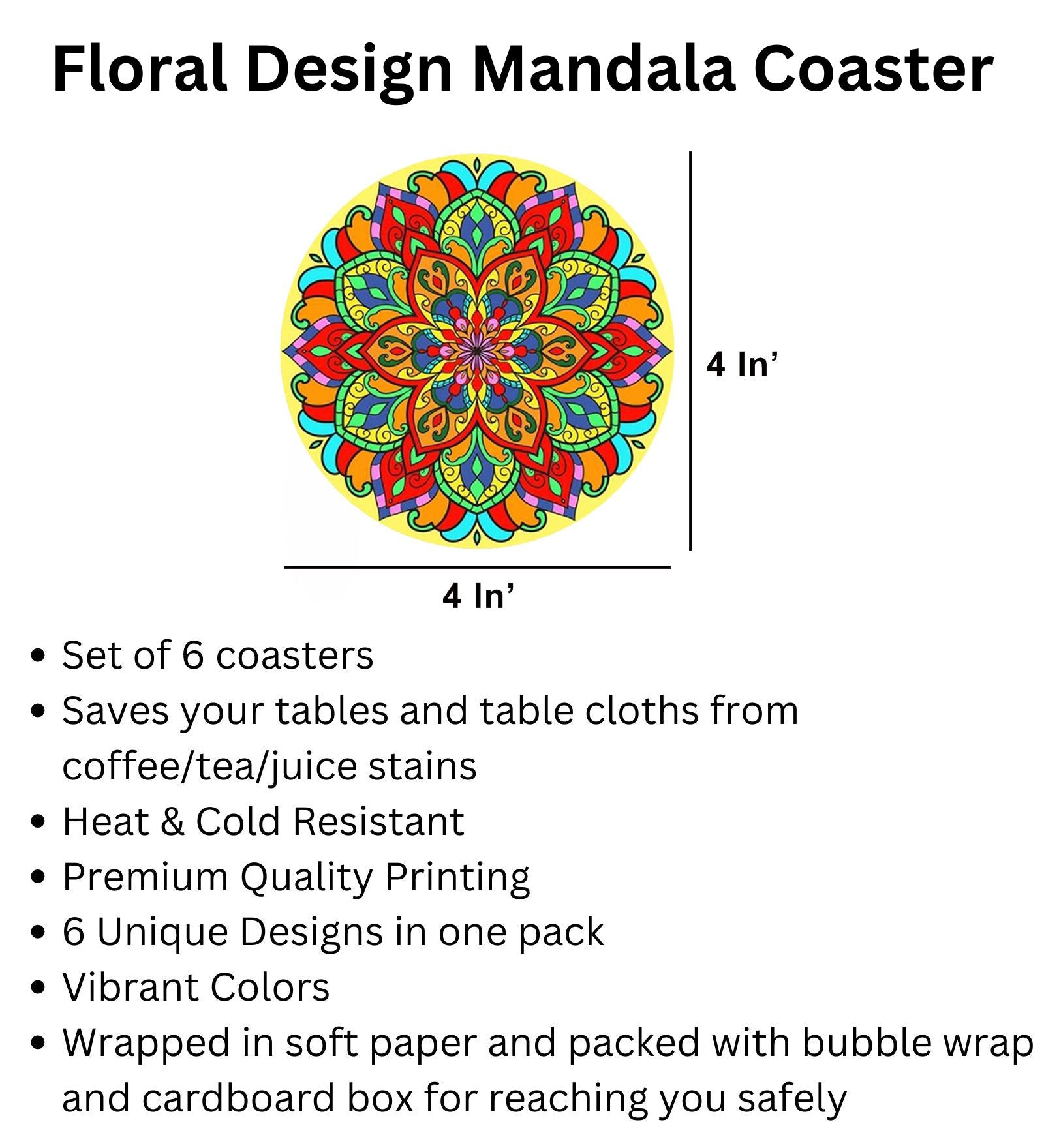Set of Mandala Design Coasters