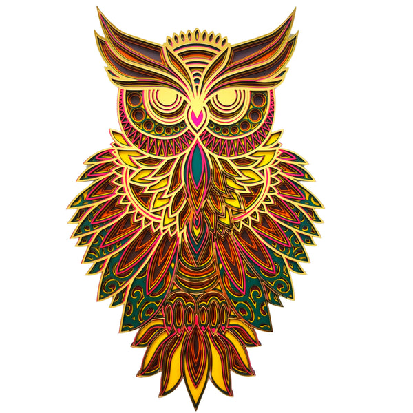 3D Owl Mandala Wall Decor