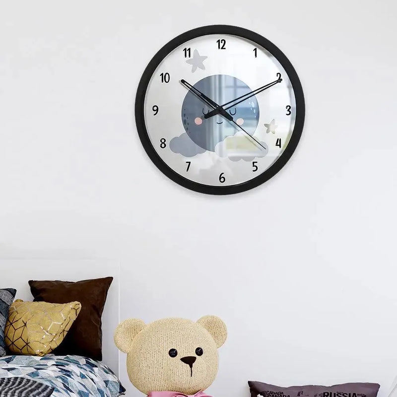 Sleeping Moon Cute Kids Wall Clock