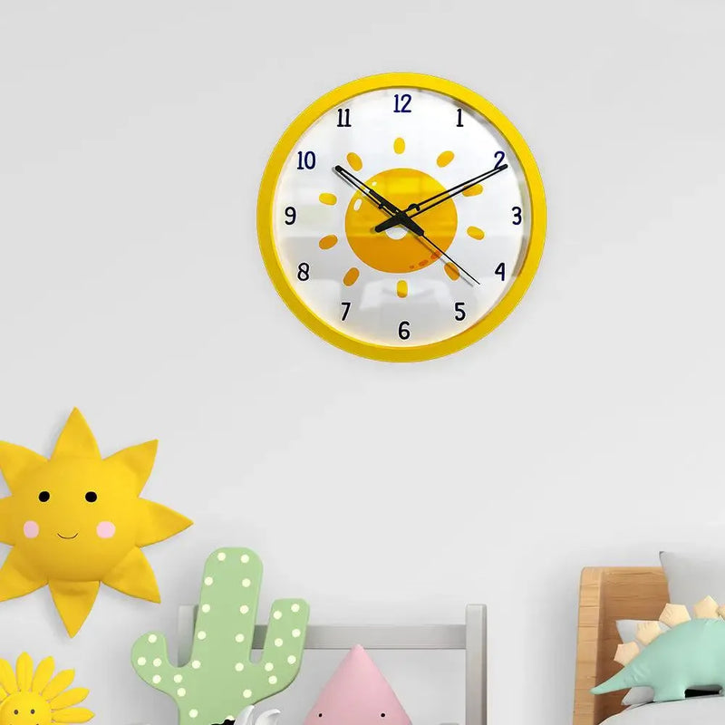 Sunny Day Kids Wall Clock in Yellow Color