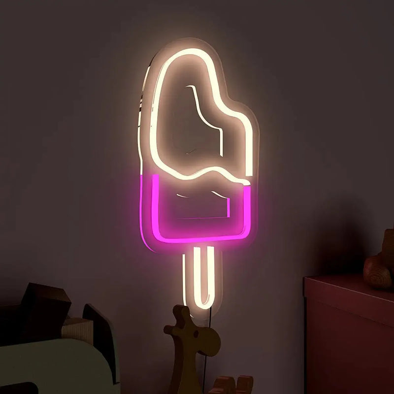 Ice Cream Stick Pink LED Neon Light