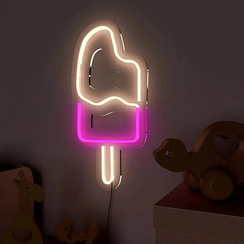 Ice Cream Stick Pink LED Neon Light