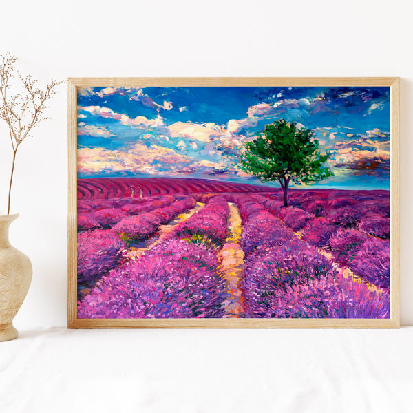 Lavender in Field Canvas Wall Painting