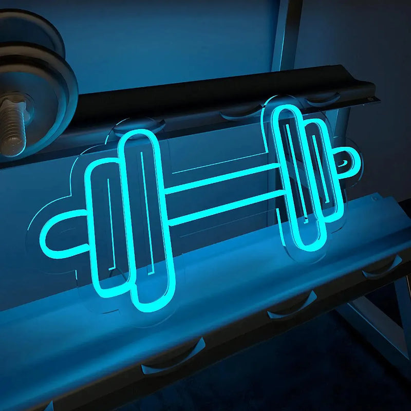 Dumble-shaped LED Neon Light for Gym Wall Decor