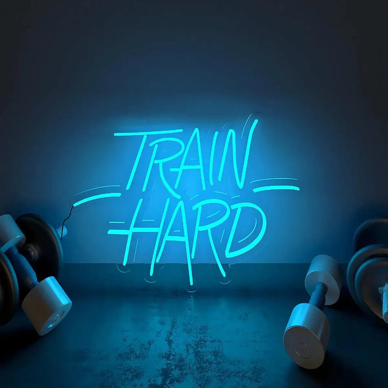 Train Hard’ LED Neon Light for Gym Wall Decor
