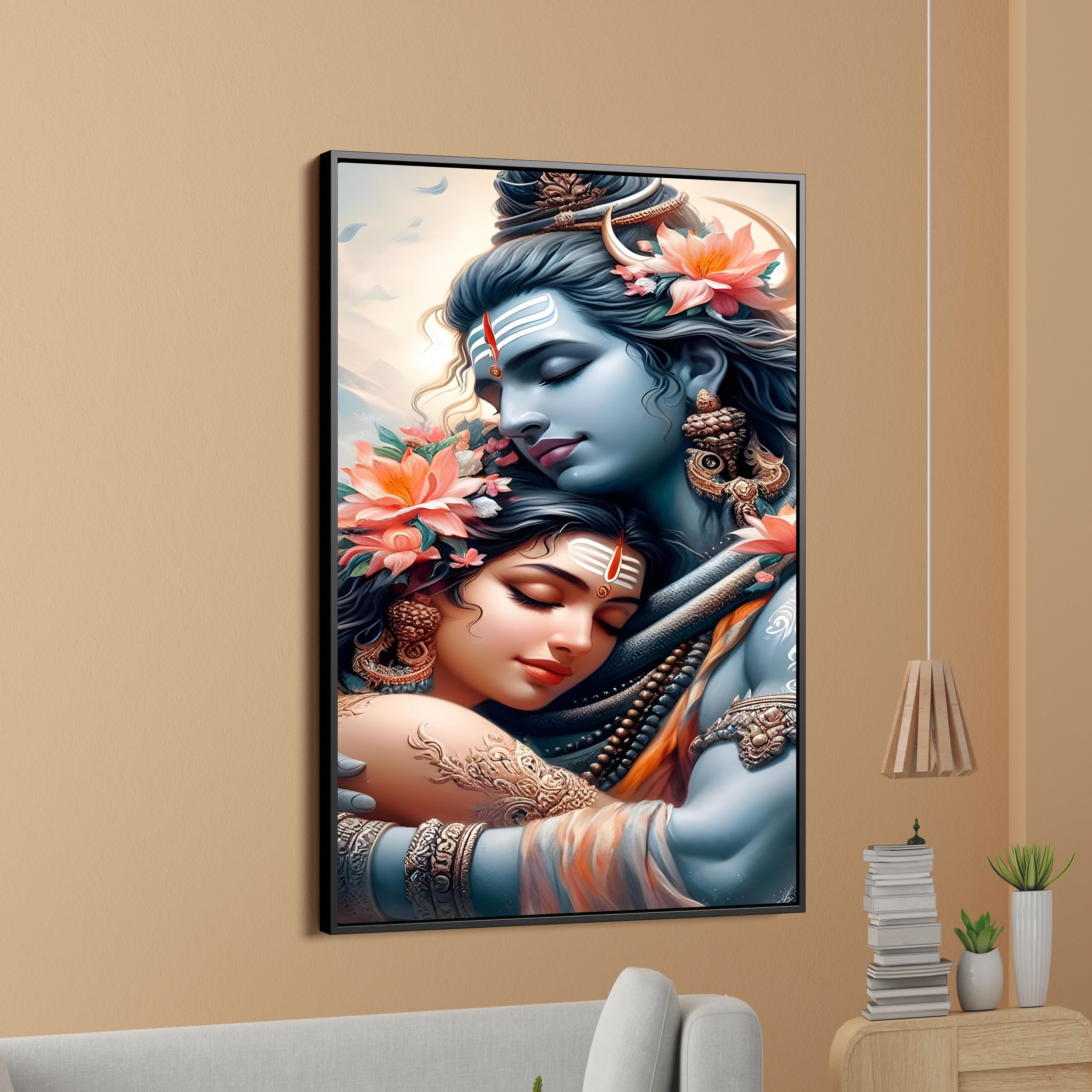 Shiv Parvati Canvas Wall Painting