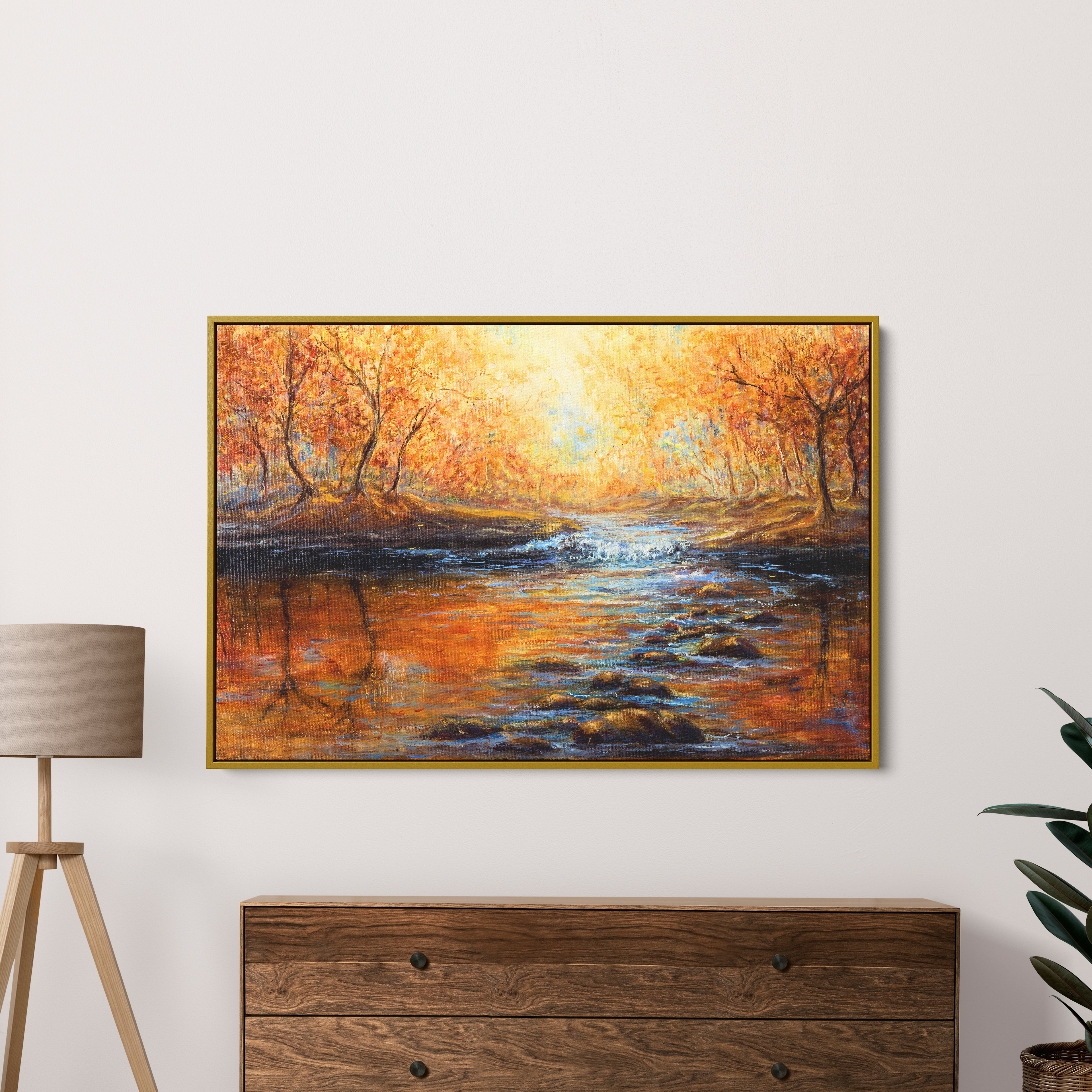 Multicolor Abstract Forest Canvas Wall Painting