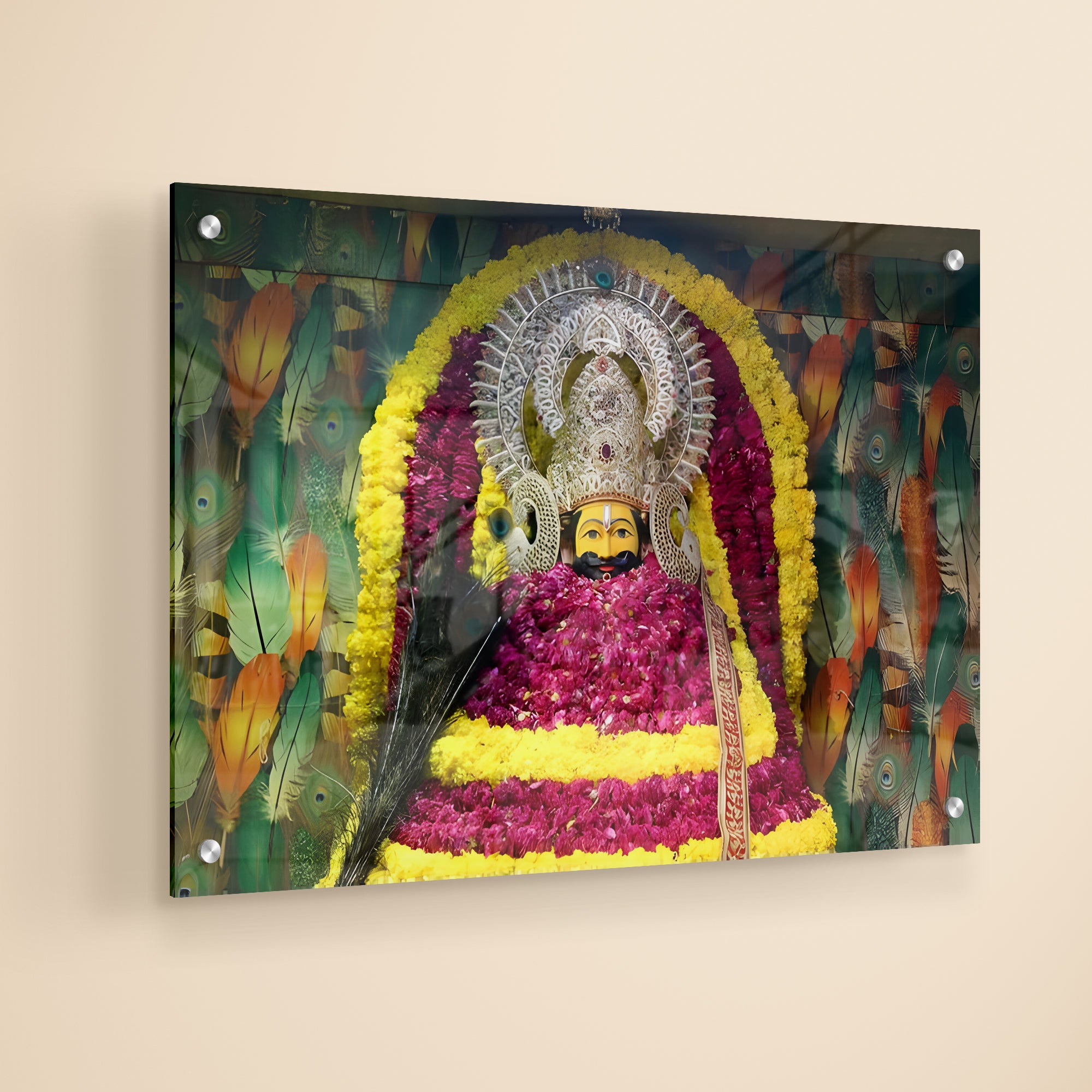 Hindu God Khatu Shyam Baba Acrylic Painting
