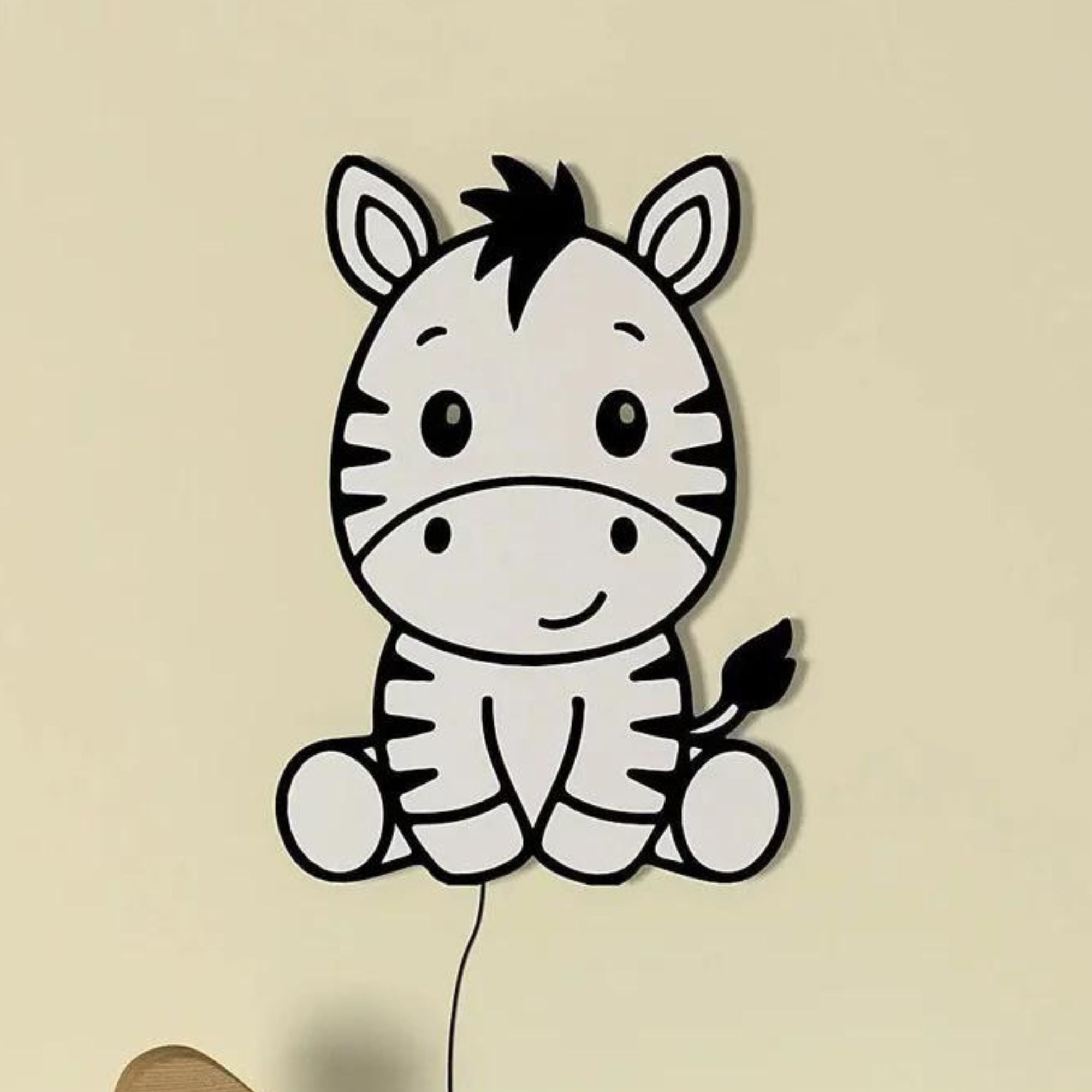 Baby Zebra Backlit Wooden Wall Décor