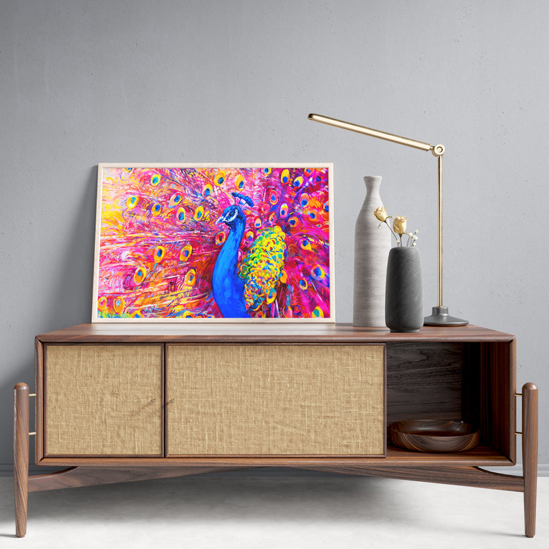 Buy Colorful Peacock Canvas Wall Painting