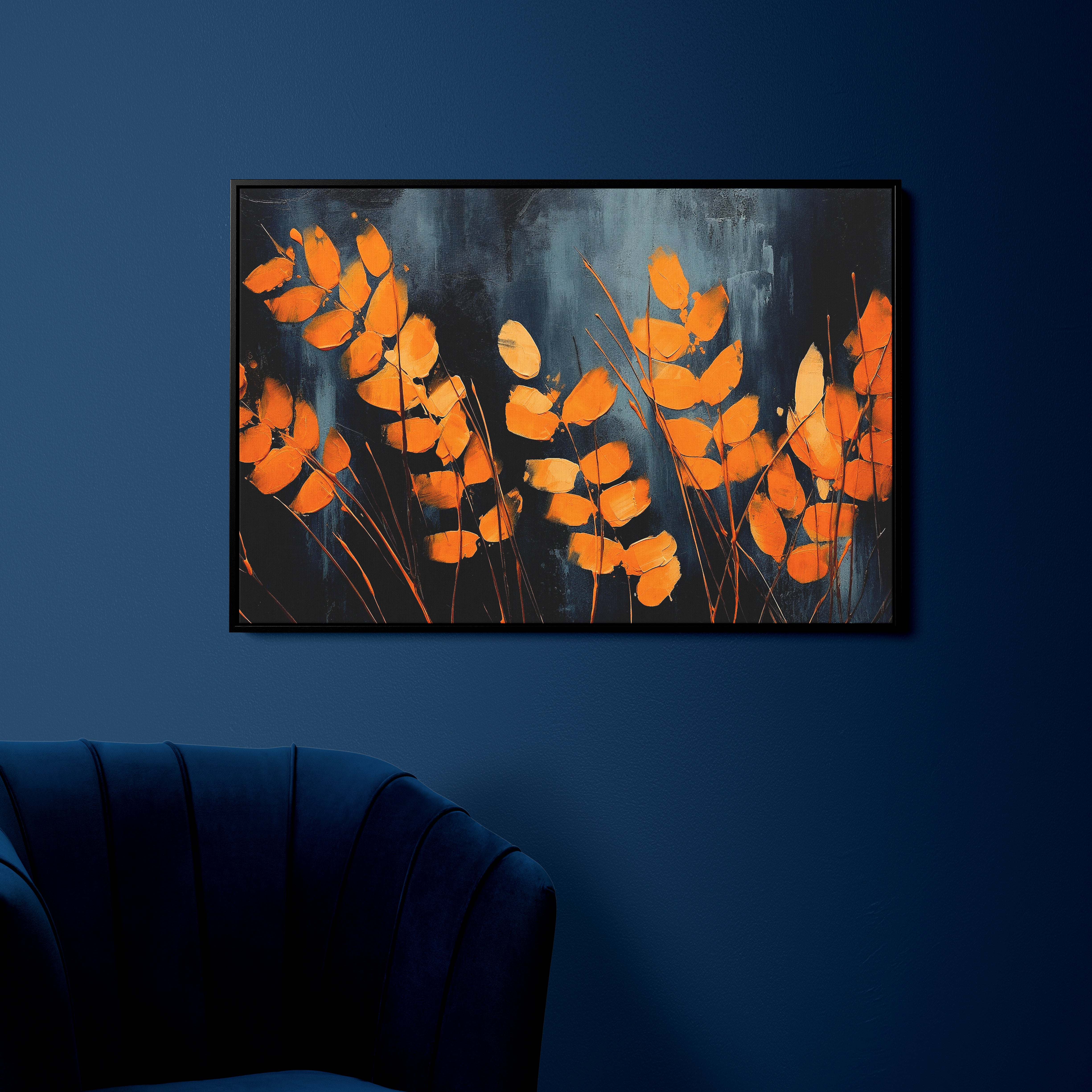 Abstract Art Leaf Canvas Painting