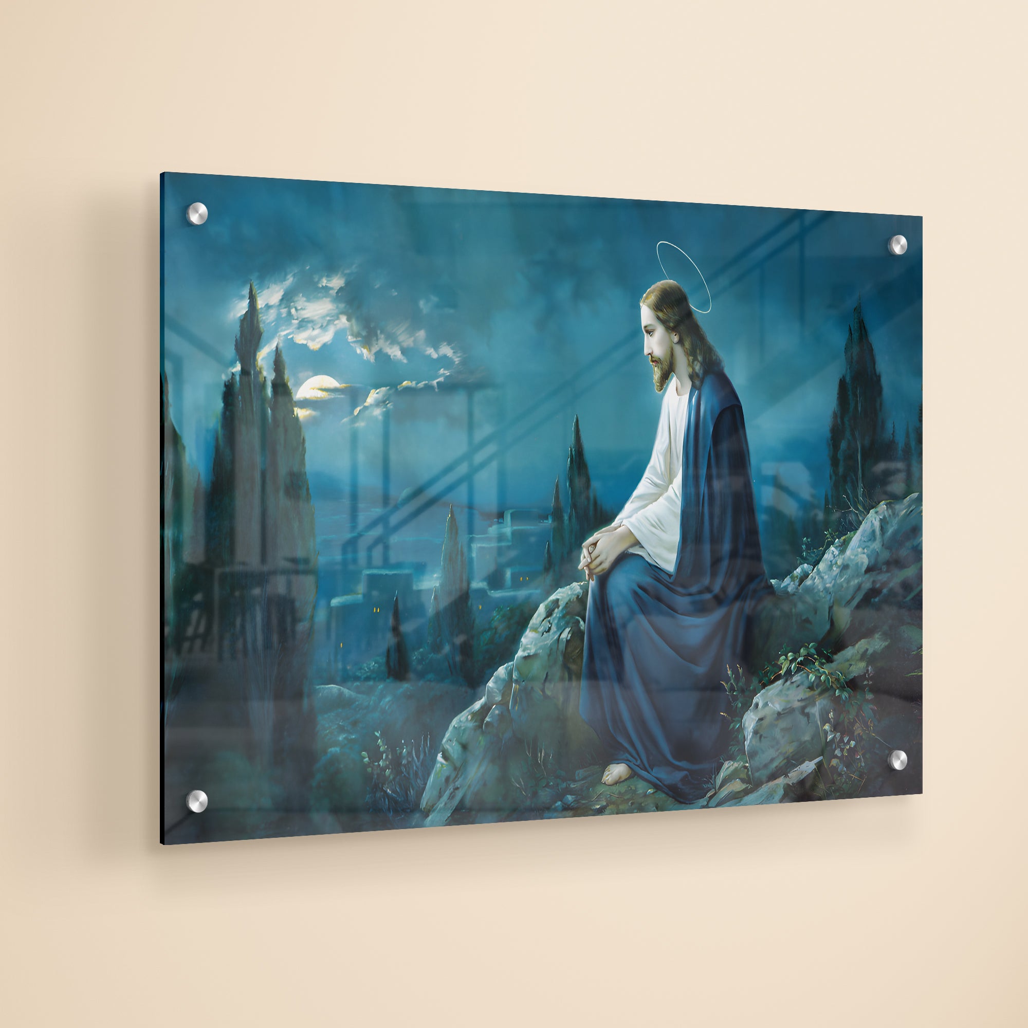 Jesus In The Gethsemane Garden Acrylic Painting