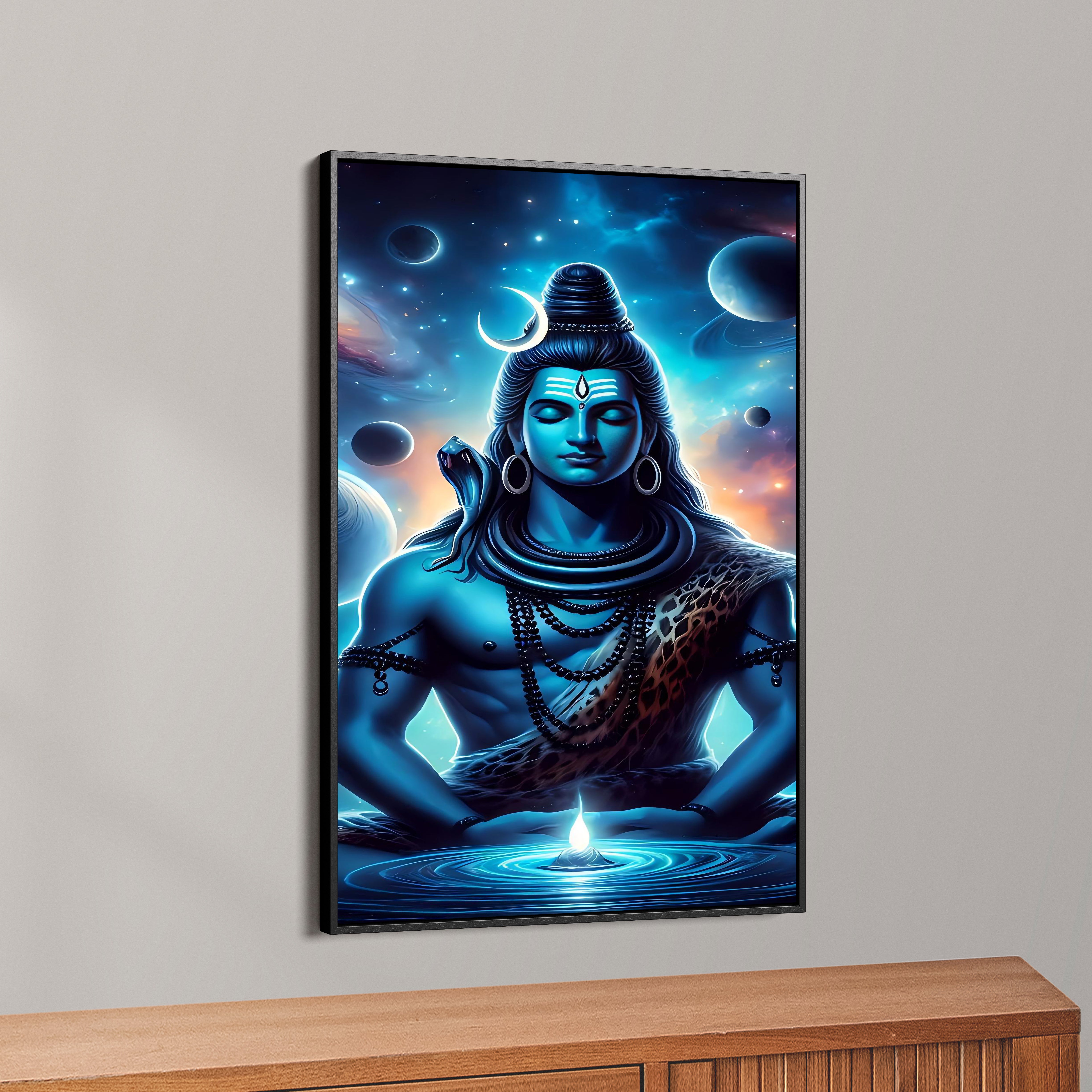 Maditation Lord Shiva Canvas Wall Painting