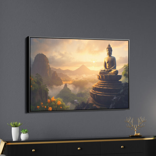Lord Buddha In The Sky Canvas Wall Painting