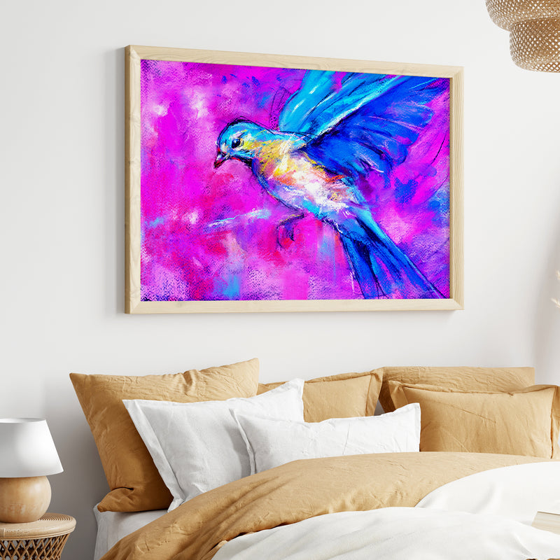 Pink Horizon Hummingbird Canvas Wall Painting