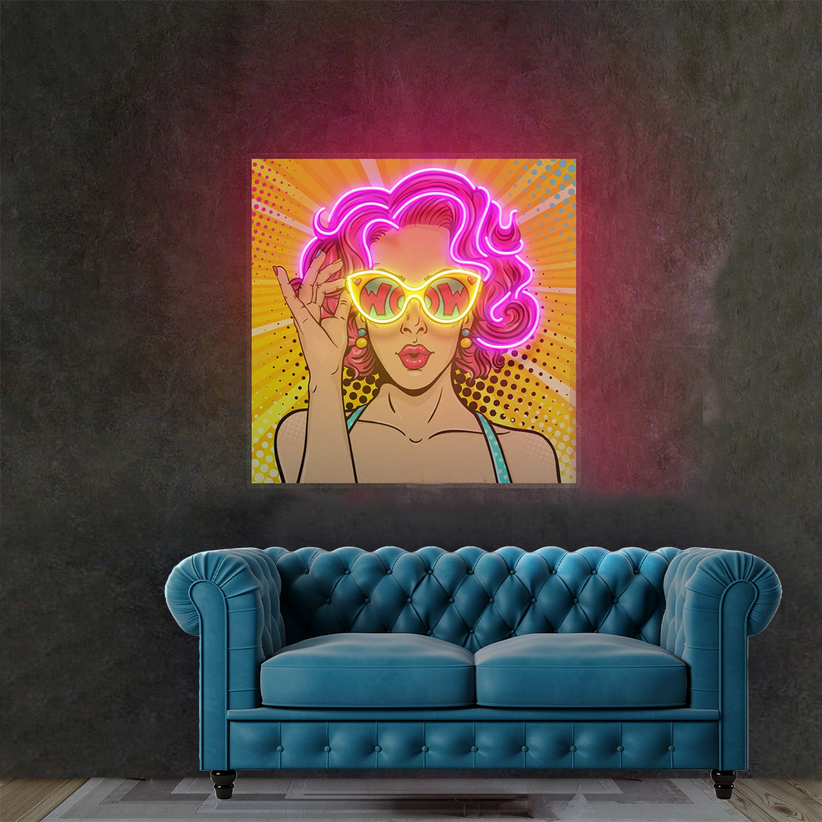 Wow Lady Pop Art Led Neon Light