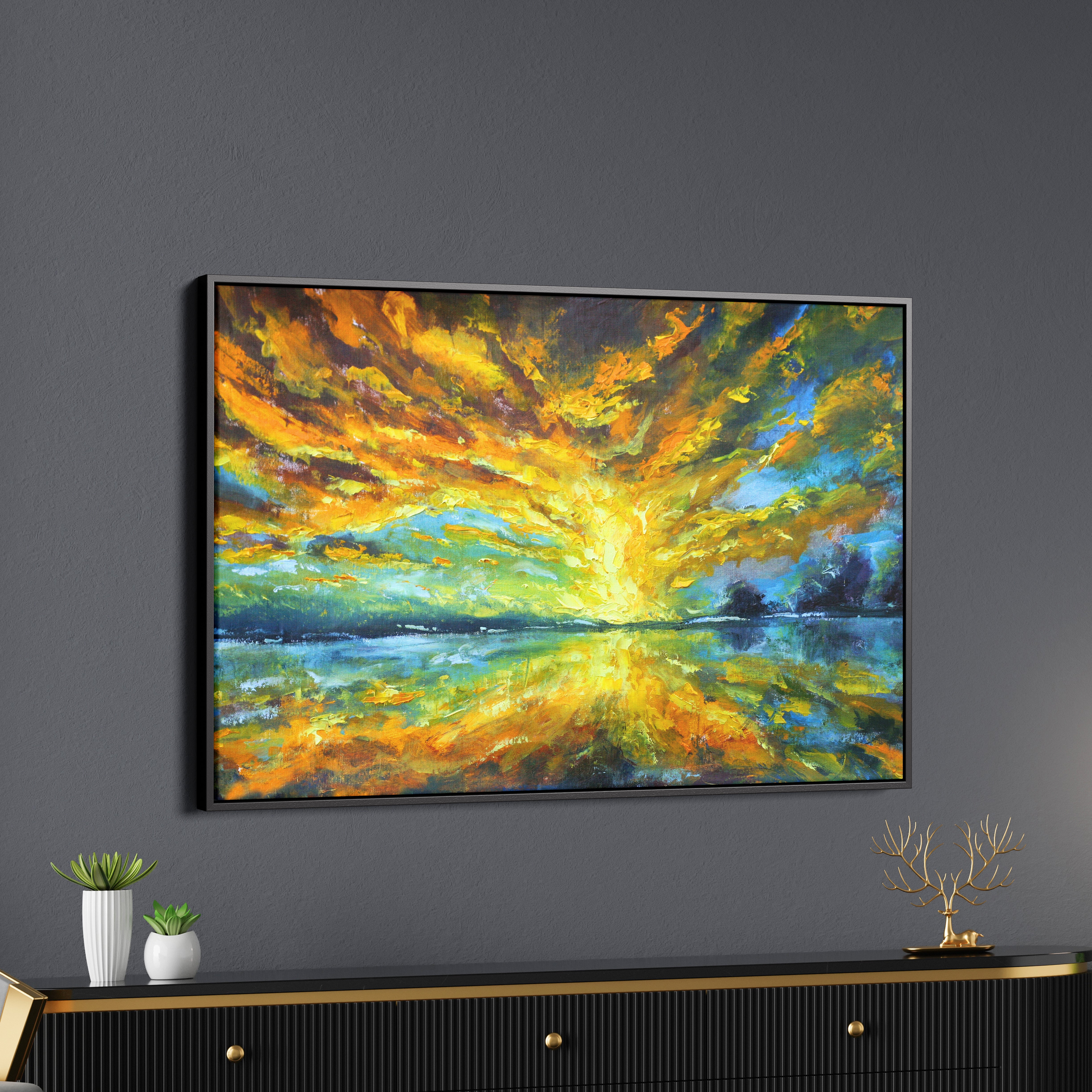 Mystic Sunset Abstract Art Wall Painting