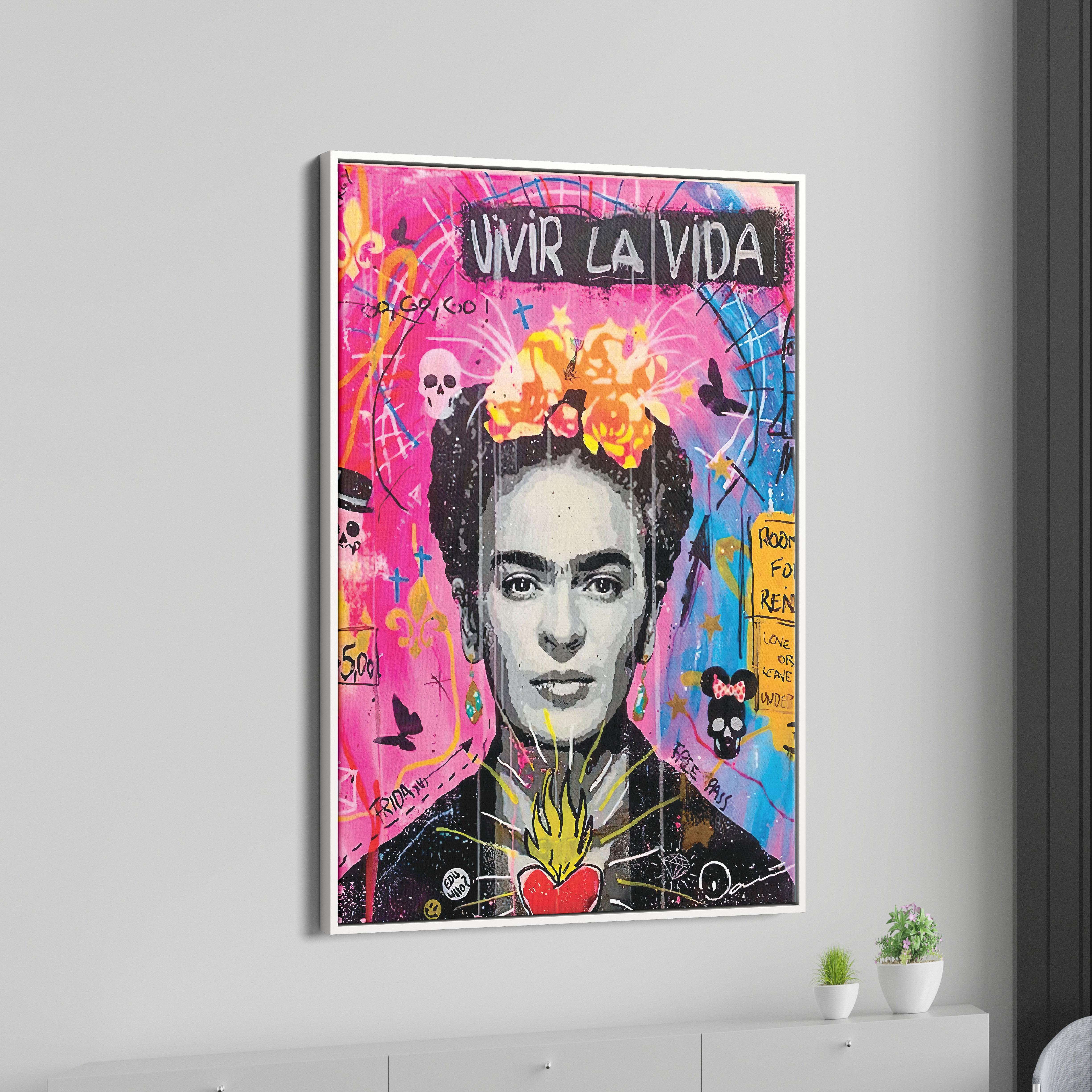 Vivir La vida Frida Kahlo Canvas Wall Painting