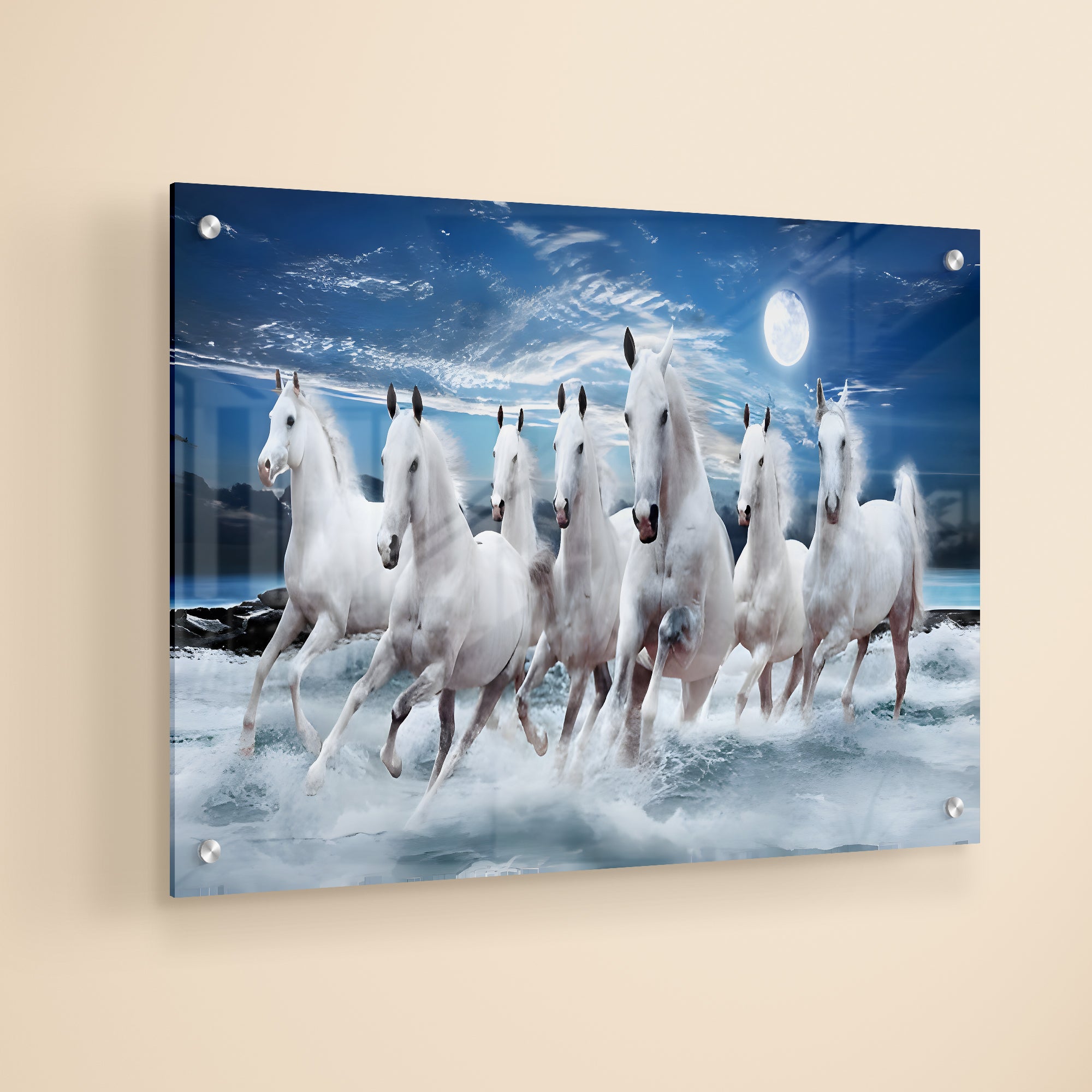 Seven Horses Acrylic Painting