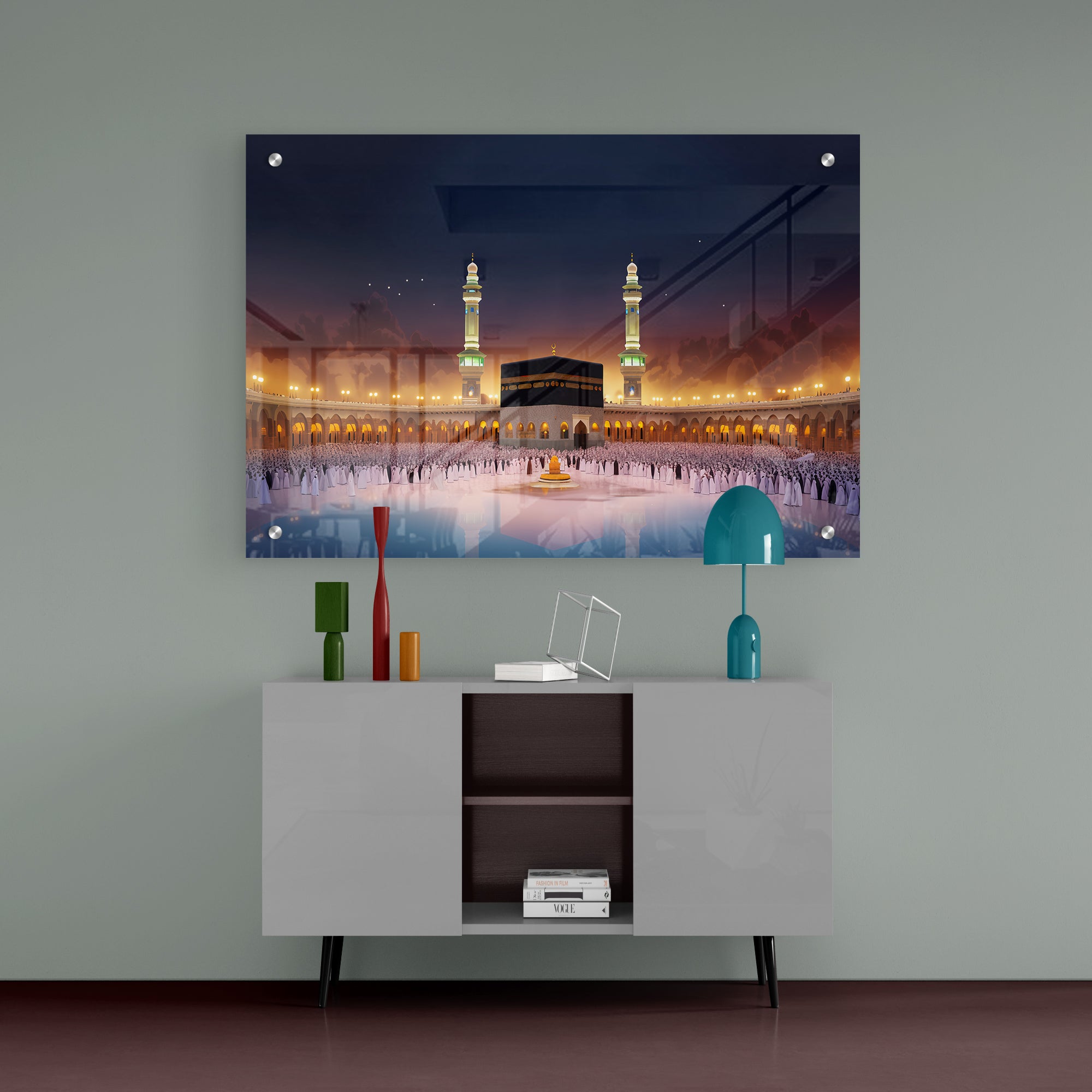 Modern Great Mosque of Mecca Masjid Acrylic Wall Painting