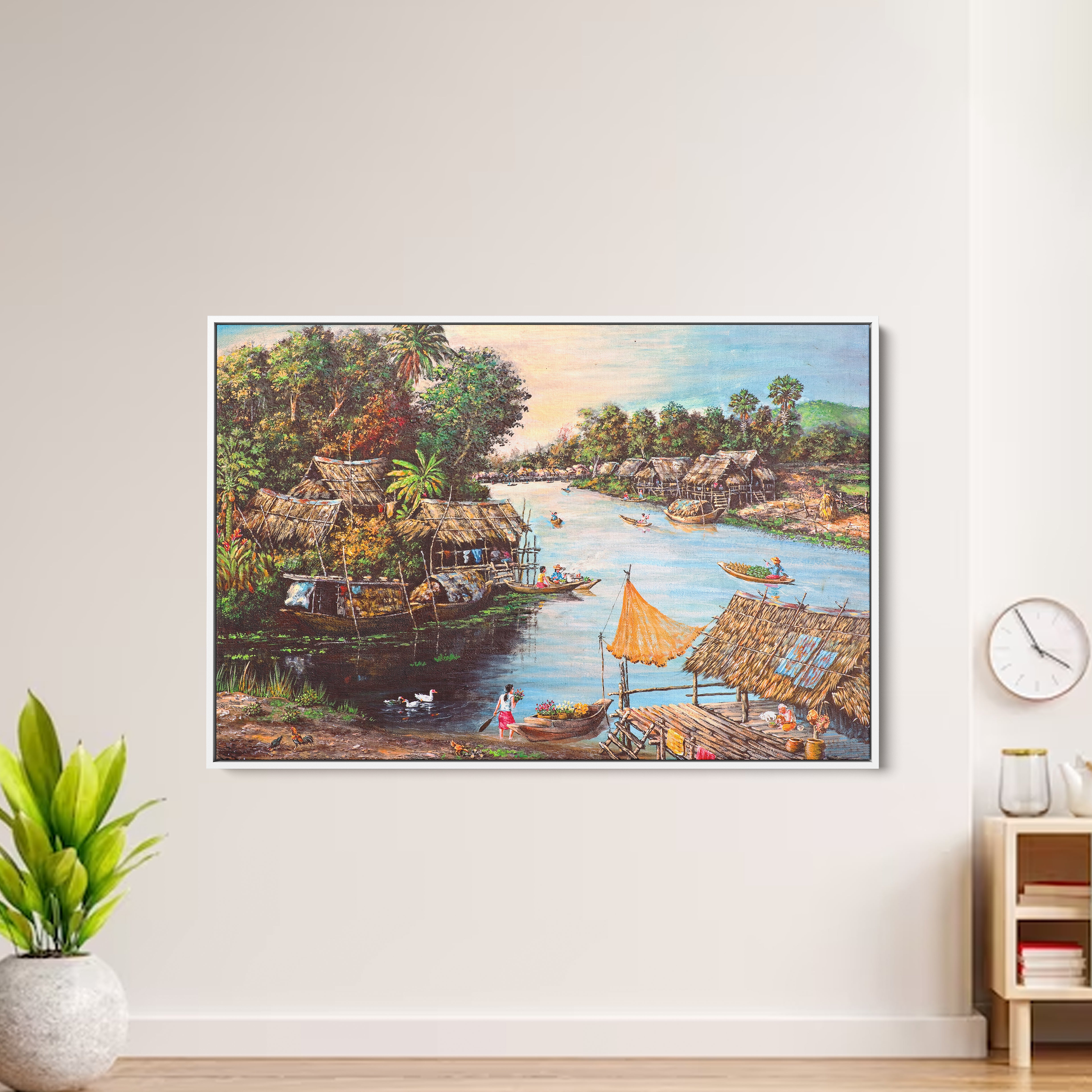 Picture of Waterside Life Canvas Wall Painting