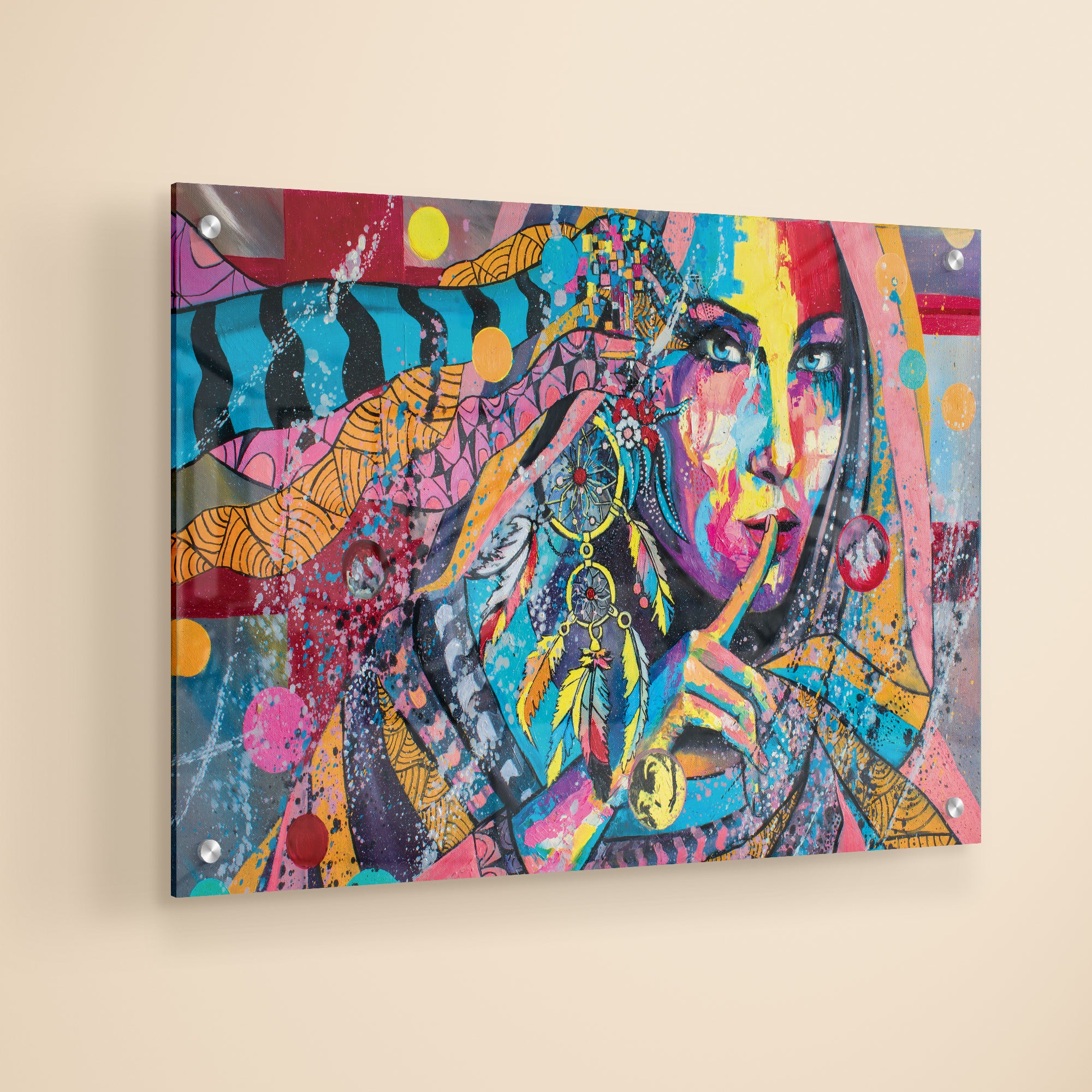 Perspex Indian Woman Premium Acrylic Wall Painting